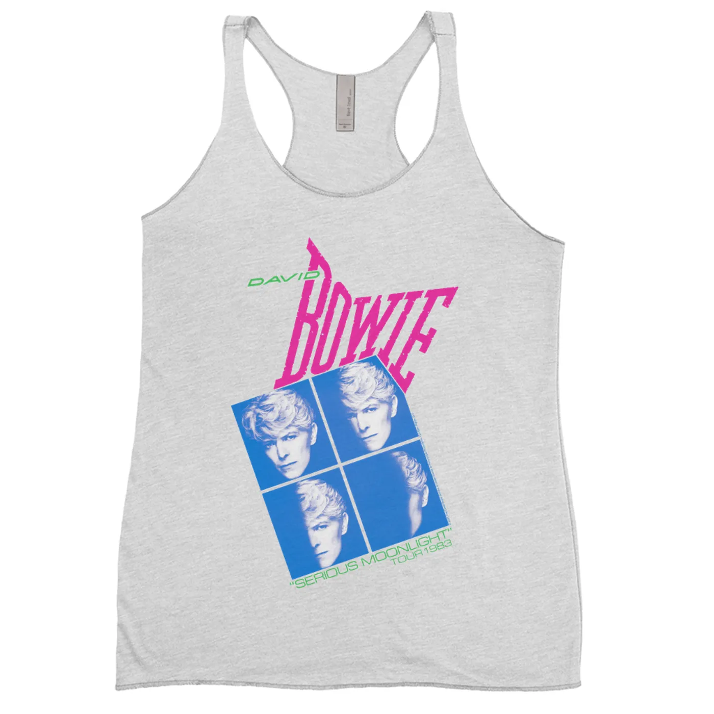 David Bowie Ladies' Tank Top | Neon Serious Moonlight Tour David Bowie Shirt (Merchbar Exclusive)