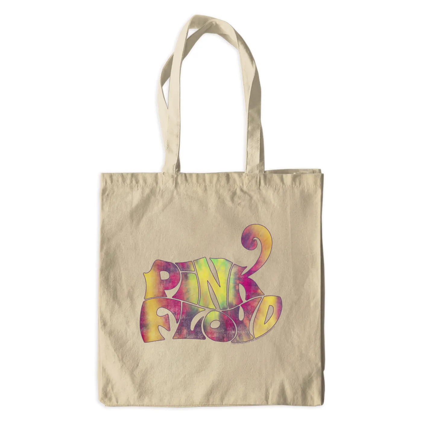 Pink Floyd Canvas Tote Bag | Tie Dye Groovy Logo Distressed Pink Floyd Bag