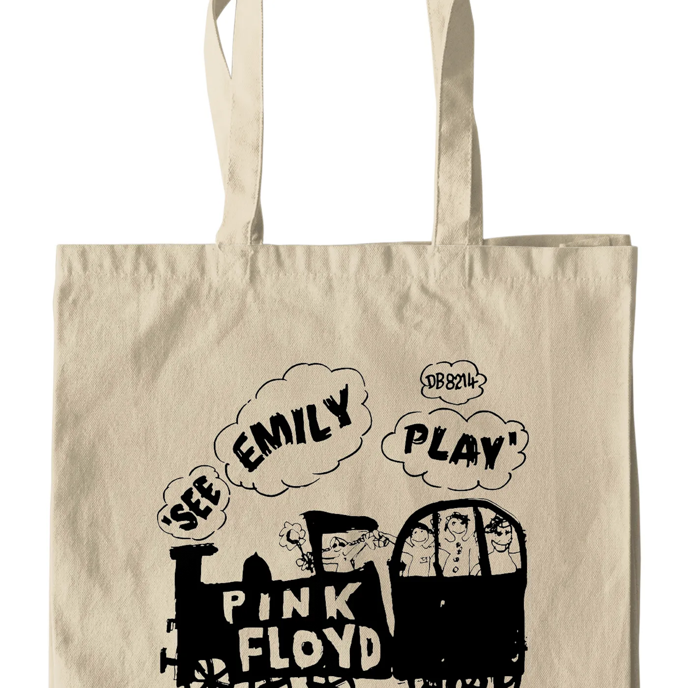 Pink Floyd Canvas Tote Bag | See Emily Play Train Sketch Pink Floyd Bag (Merchbar Exclusive)