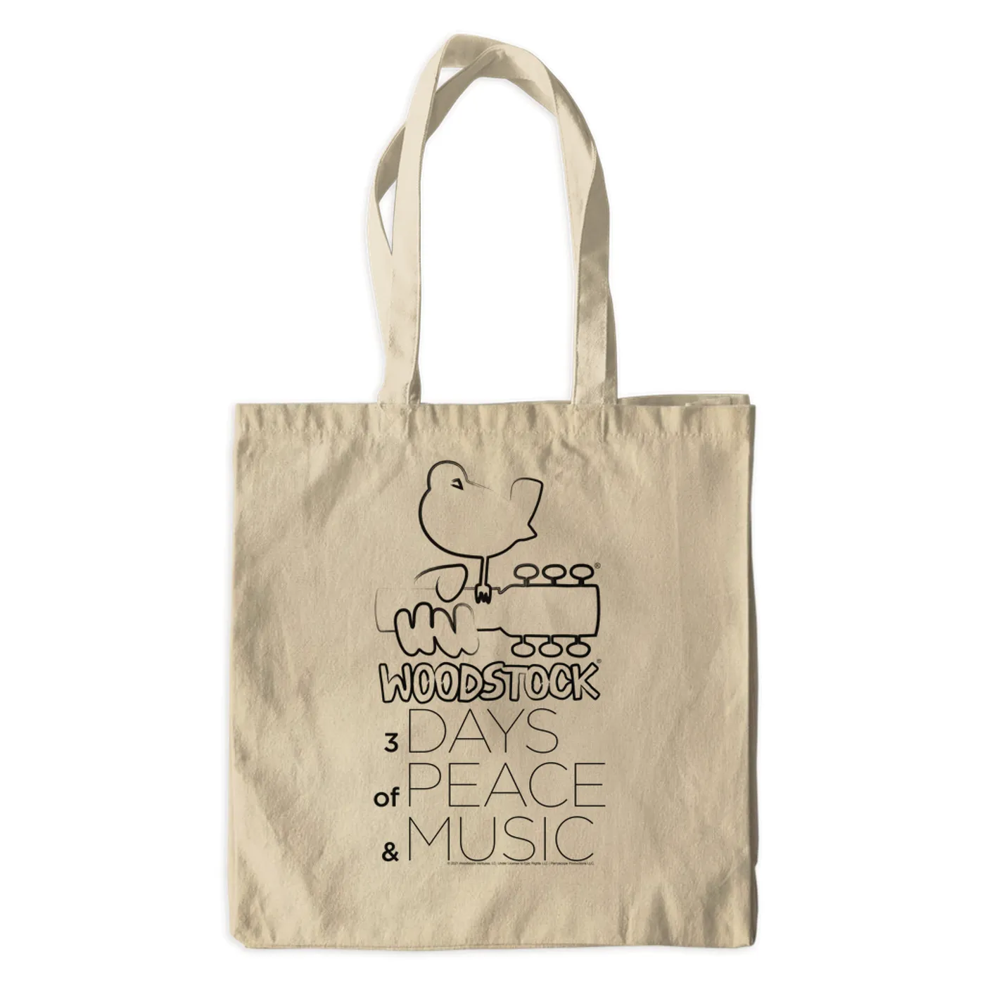 Woodstock Canvas Tote Bag | 3 Days Of Peace And Music Drawing Woodstock Bag (Merchbar Exclusive)