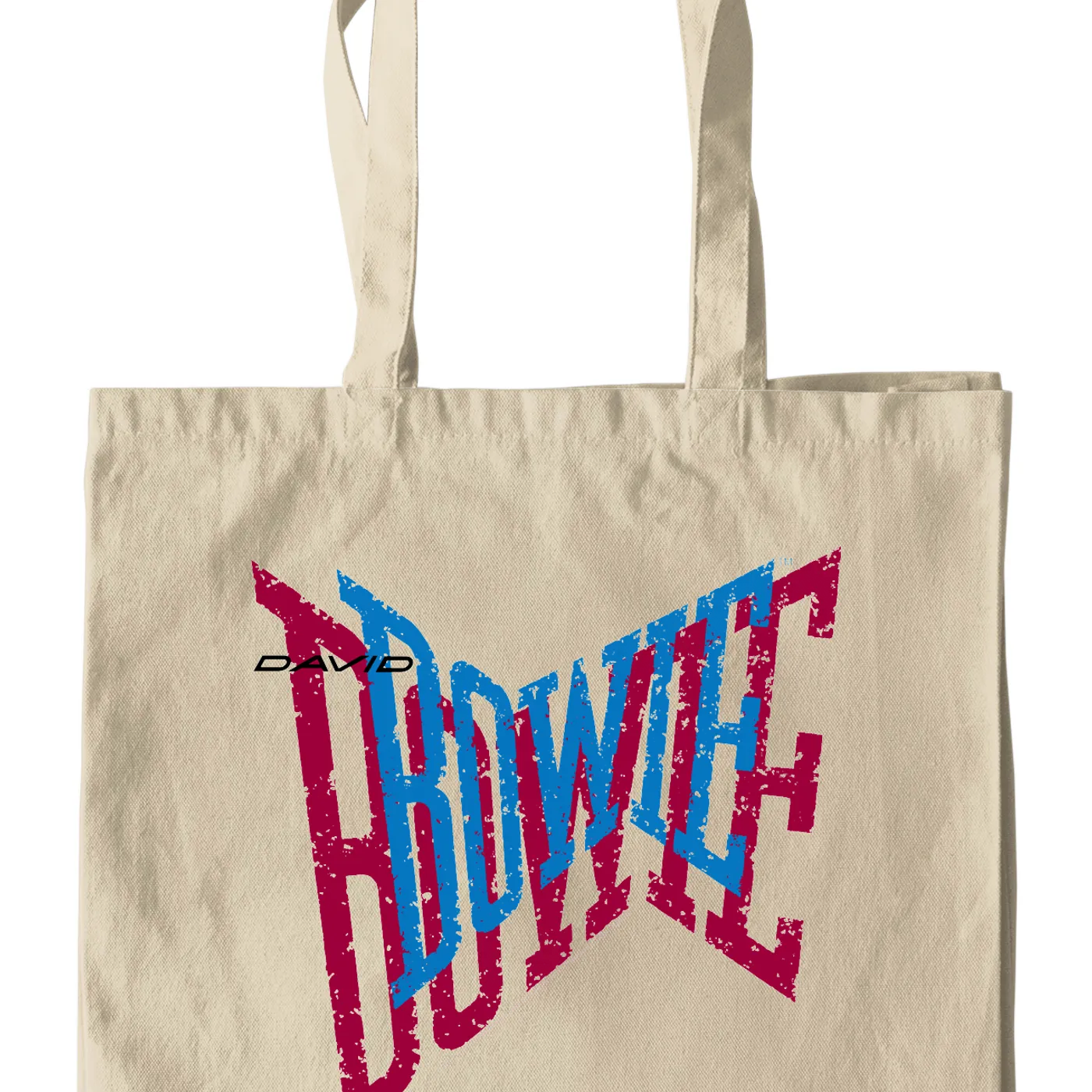 David Bowie Canvas Tote Bag | David Bowie Double Logo David Bowie Bag (Merchbar Exclusive)