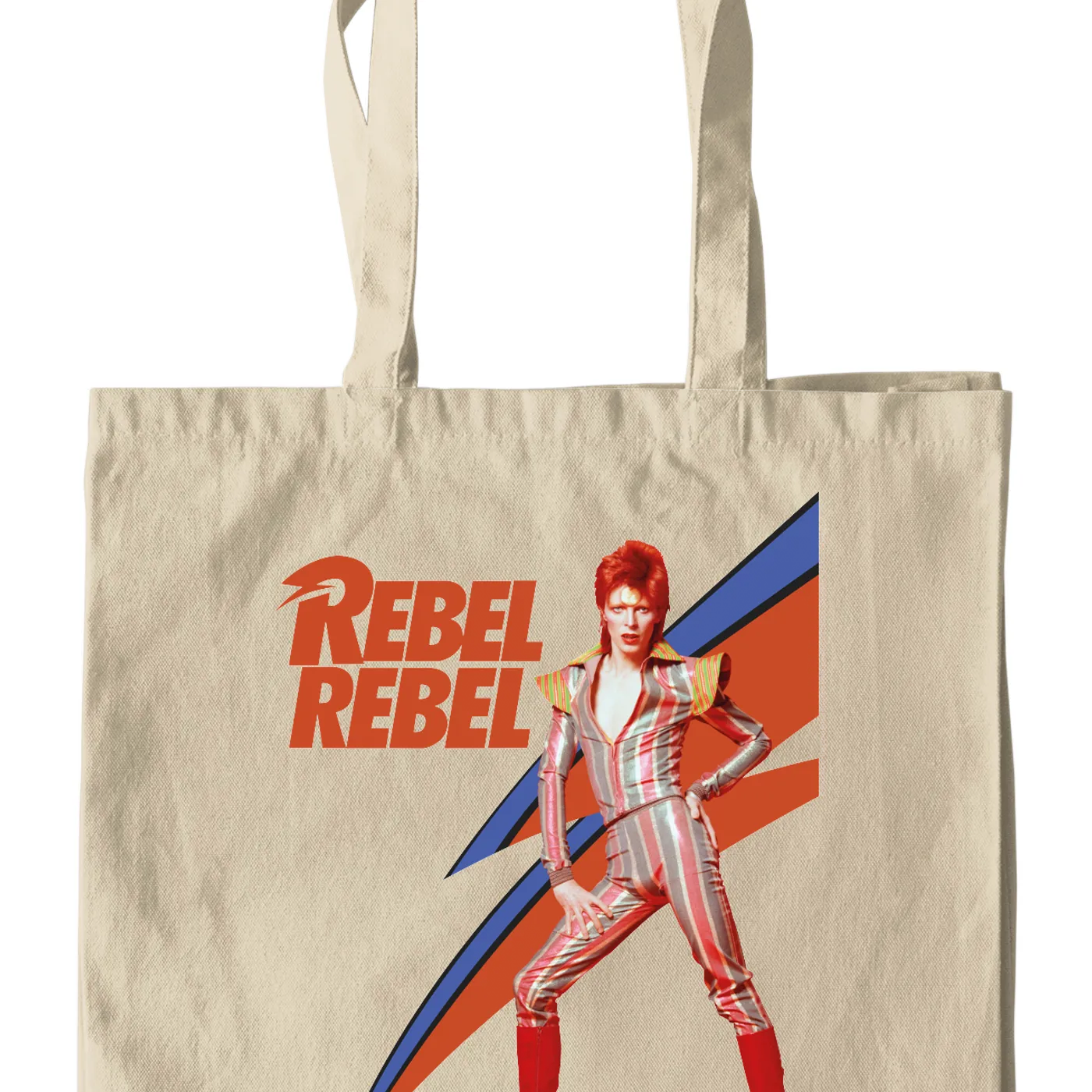 David Bowie Canvas Tote Bag | Rebel Rebel Aladdin Sane Image David Bowie Bag
