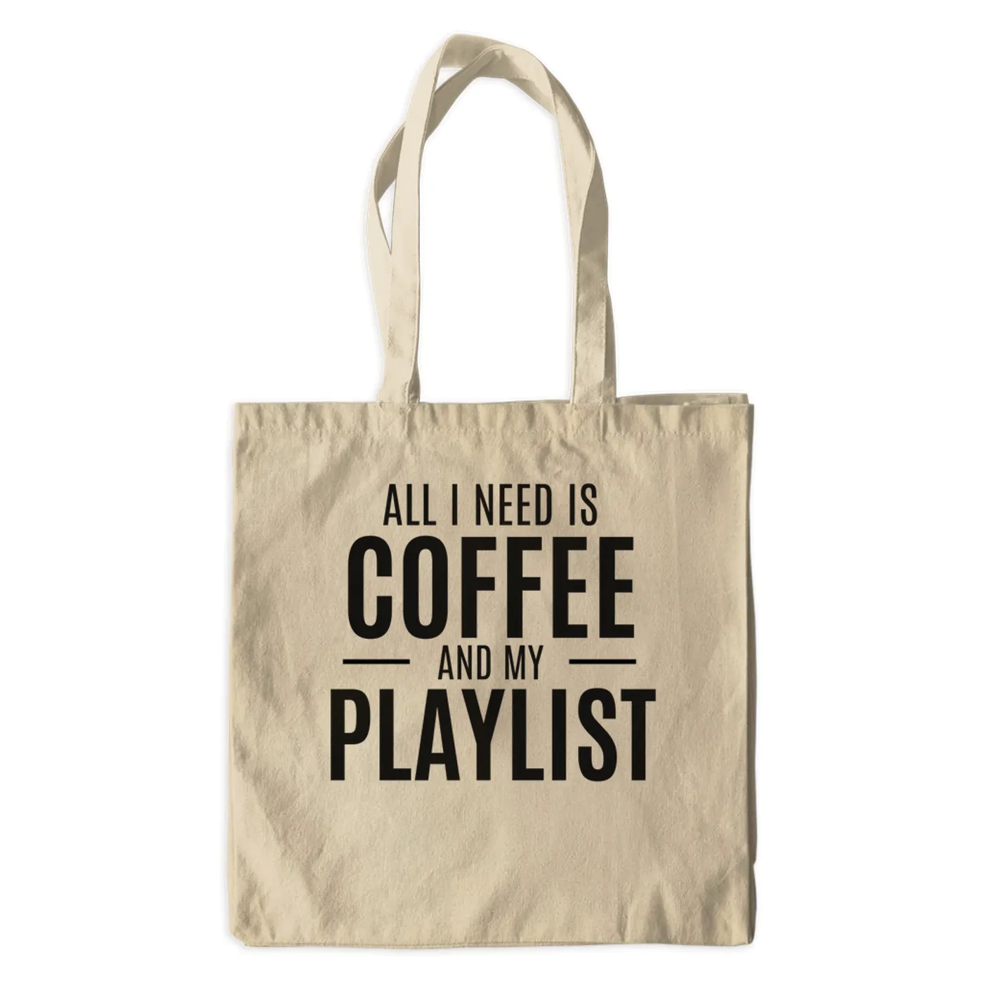 Merchbar Music Life Canvas Tote Bag | All I Need Is Coffee & Music Merchbar Music Life Canvas Tote
