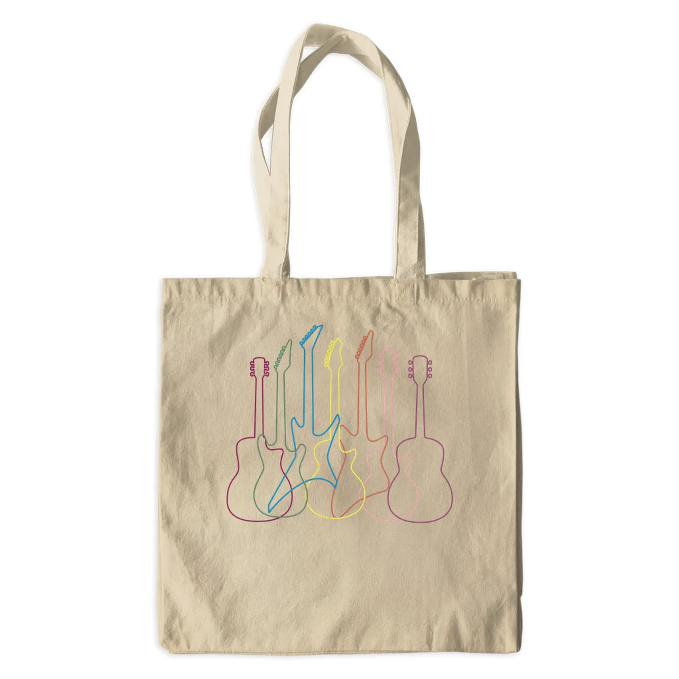 Merchbar Music Life Canvas Tote Bag | Spectrum Guitar Shapes Merchbar Music Life Canvas Tote