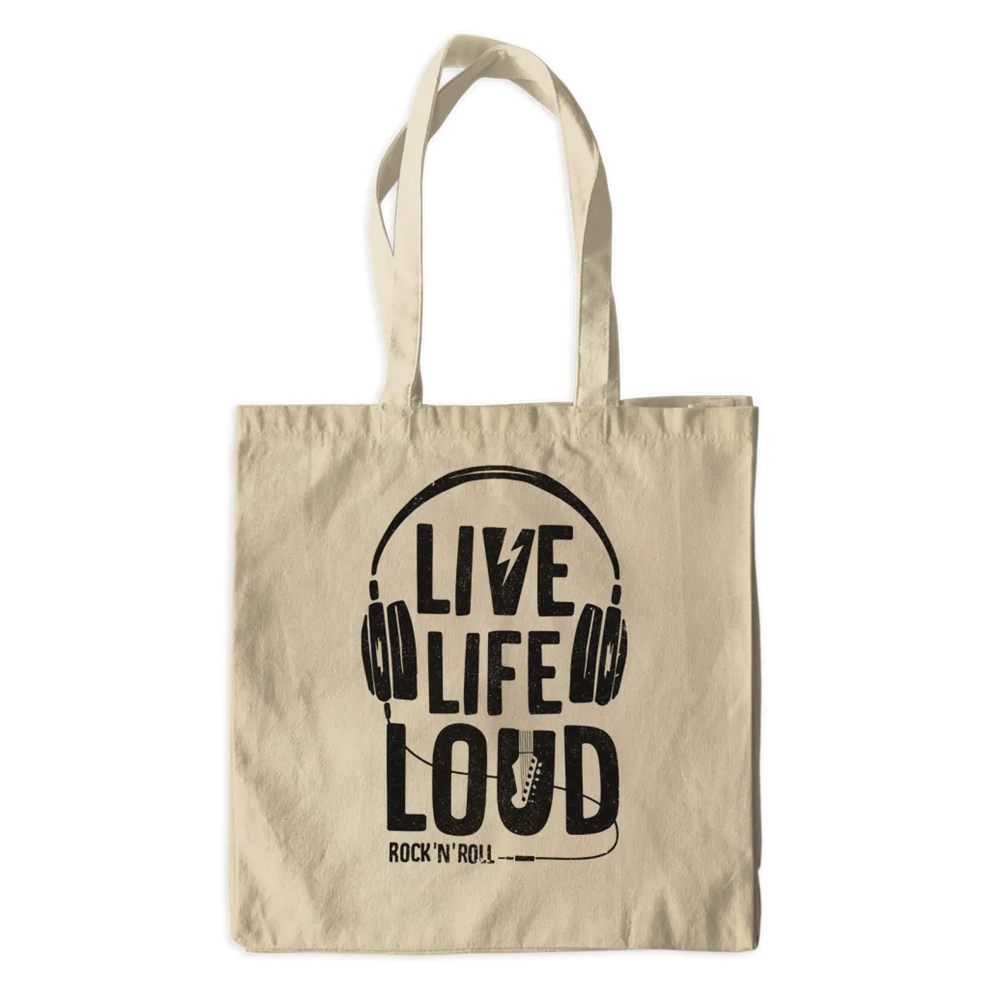 Merchbar Music Life Canvas Tote Bag | Live Life Loud Merchbar Music Life Canvas Tote