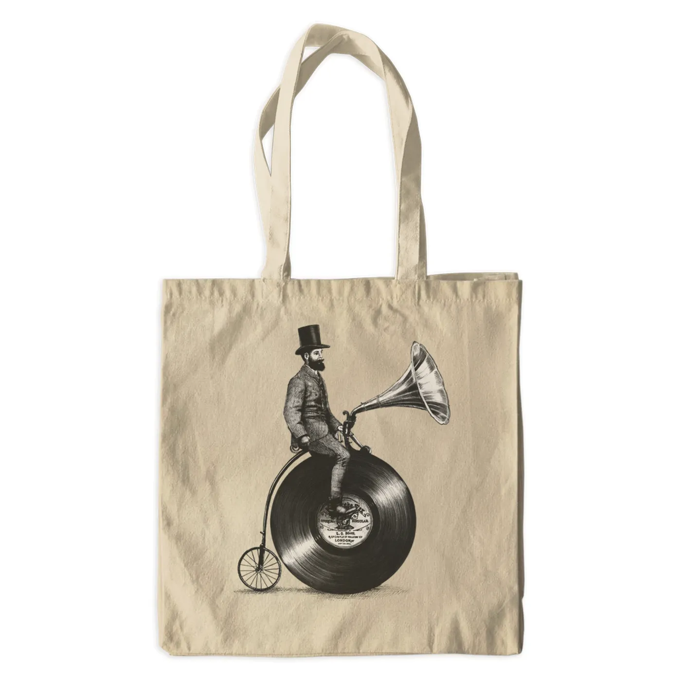 Merchbar Music Life Canvas Tote Bag | Riding The Gramophone Merchbar Music Life Canvas Tote