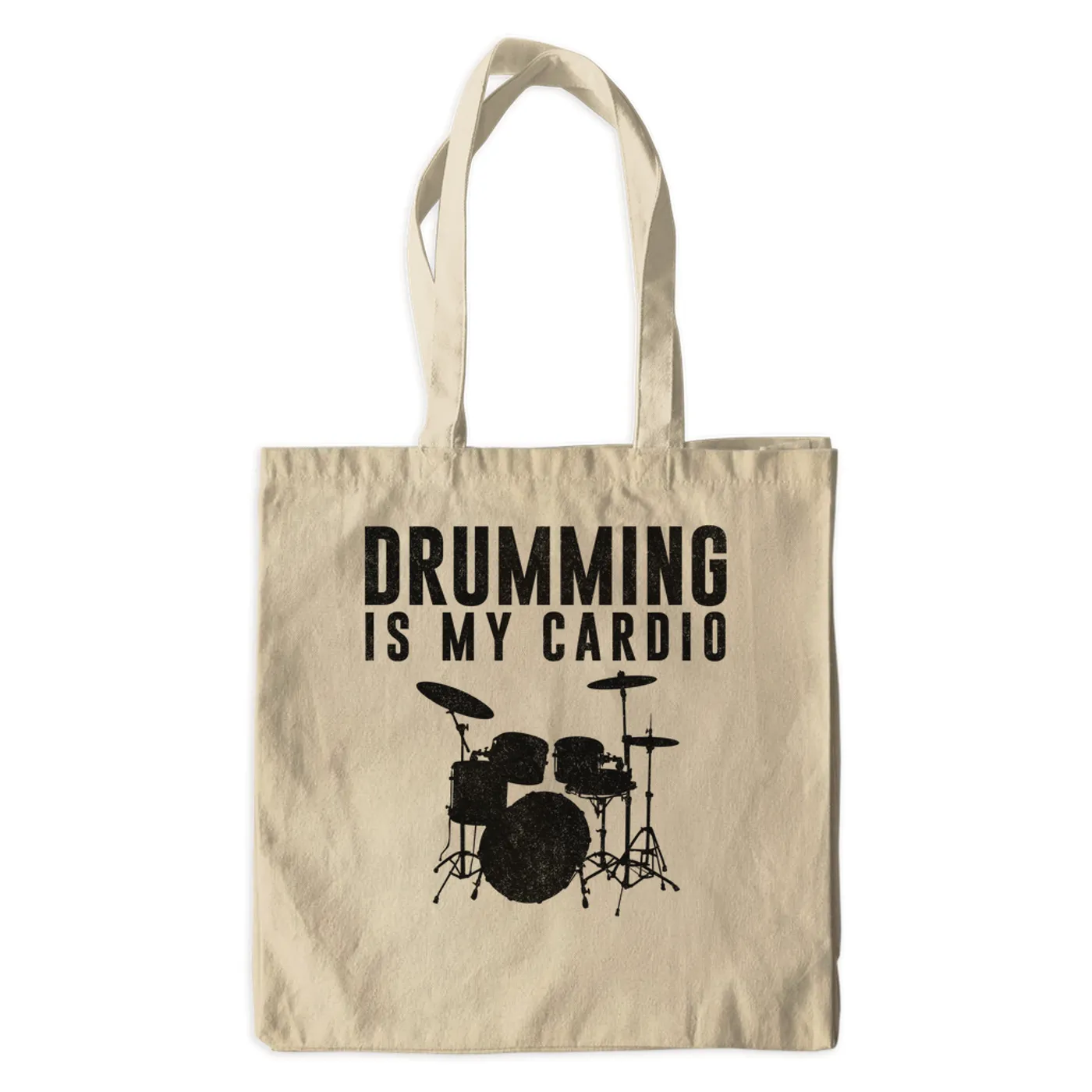 Merchbar Music Life Canvas Tote Bag | Drumming Is My Cardio Merchbar Music Life Canvas Tote