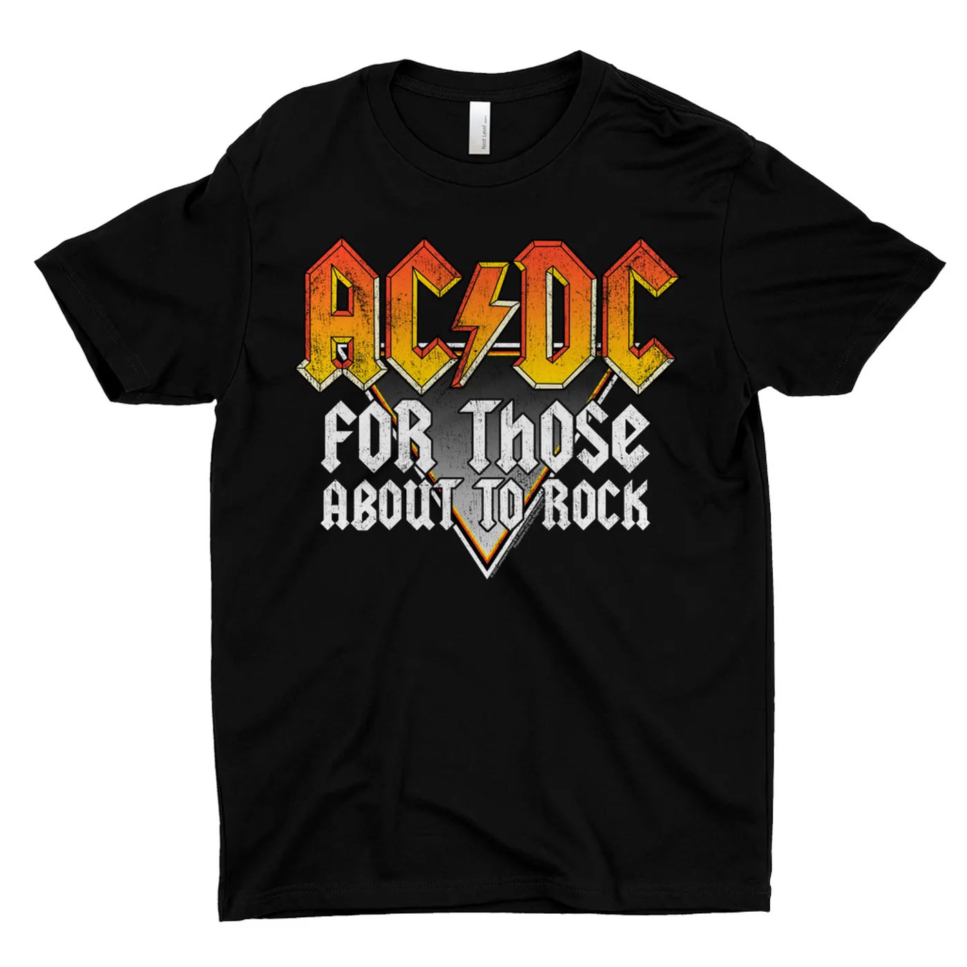 AC/DC T-Shirt | Orange Ombre For Those About To Rock Design Distressed ACDC Shirt
