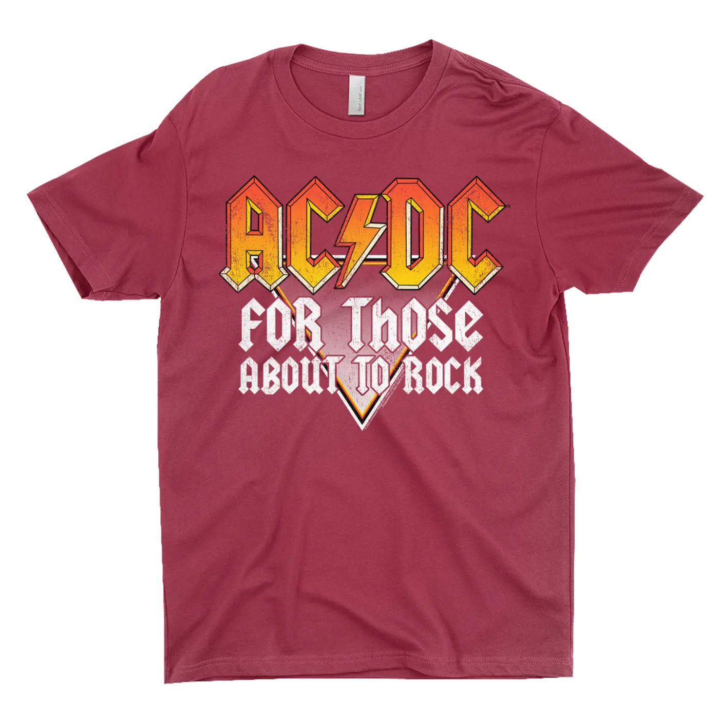 AC/DC T-Shirt | Orange Ombre For Those About To Rock Design Distressed ACDC Shirt