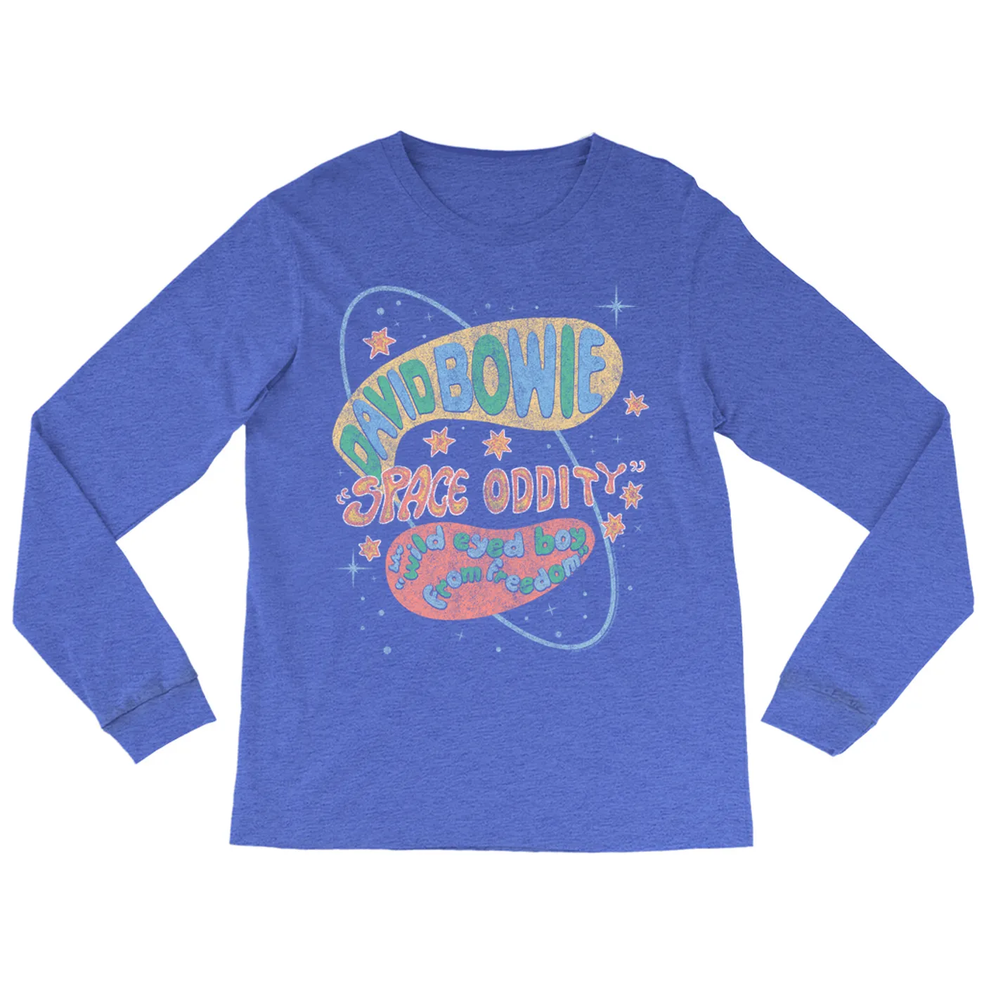 David Bowie Long Sleeve Shirt | Pastel Space Oddity Distressed David Bowie Shirt