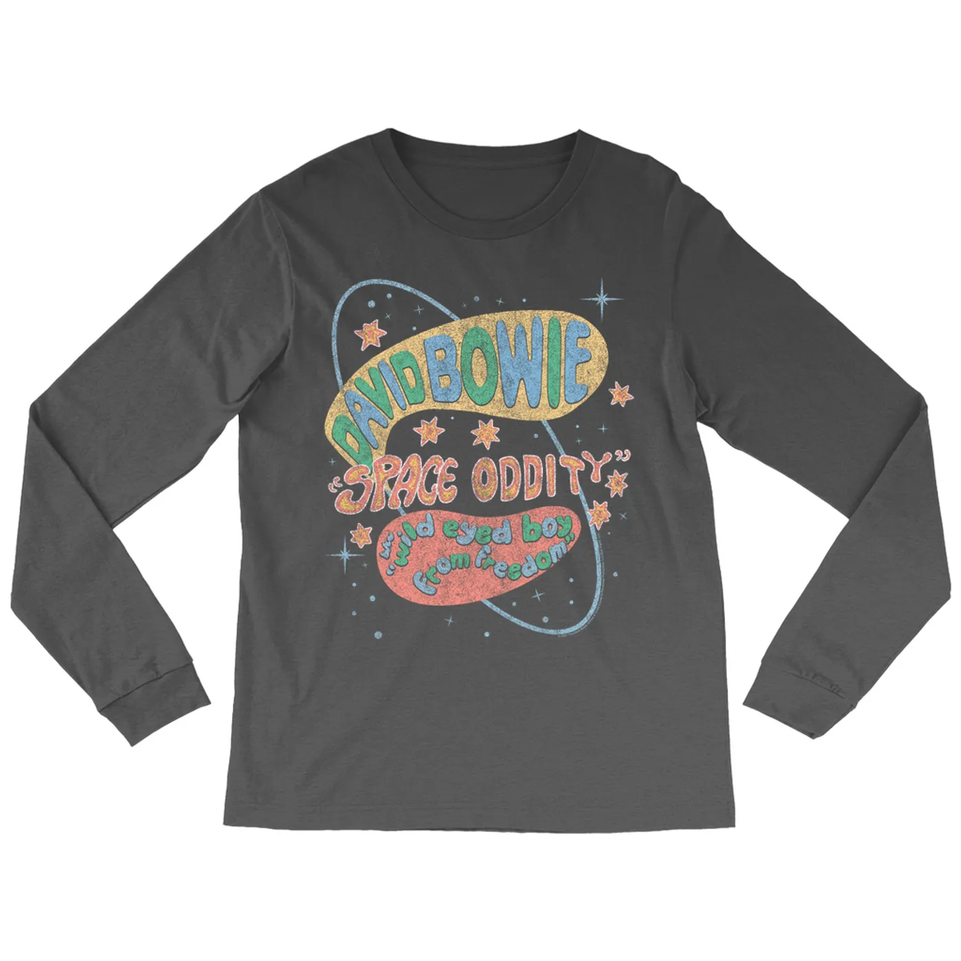 David Bowie Long Sleeve Shirt | Pastel Space Oddity Distressed David Bowie Shirt