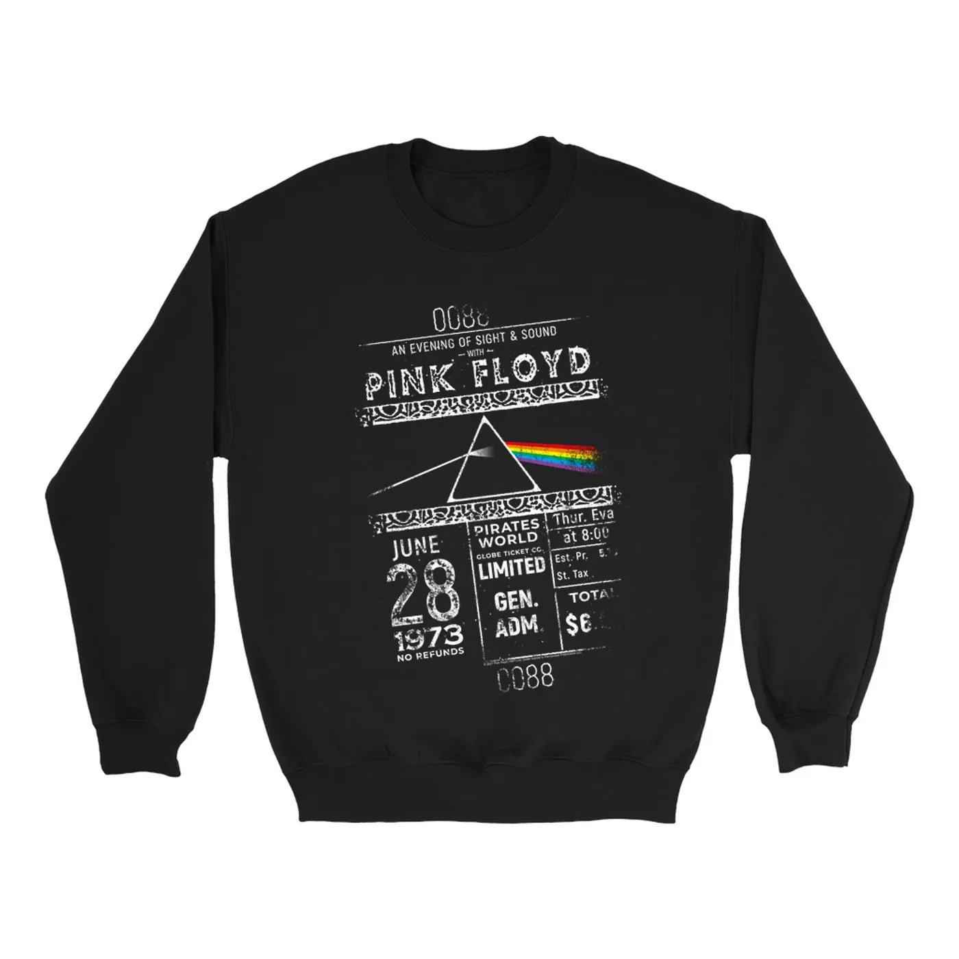 Pink Floyd Sweatshirt | 1973 Ticket Stub Distressed Pink Floyd Sweatshirt