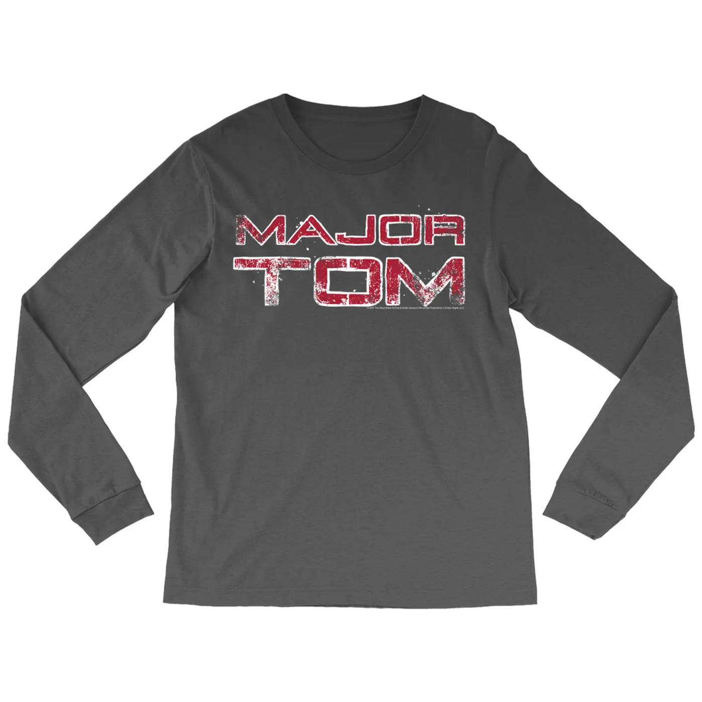 David Bowie Long Sleeve Shirt | Major Tom White Design Distressed David Bowie Shirt (Merchbar Exclusive)