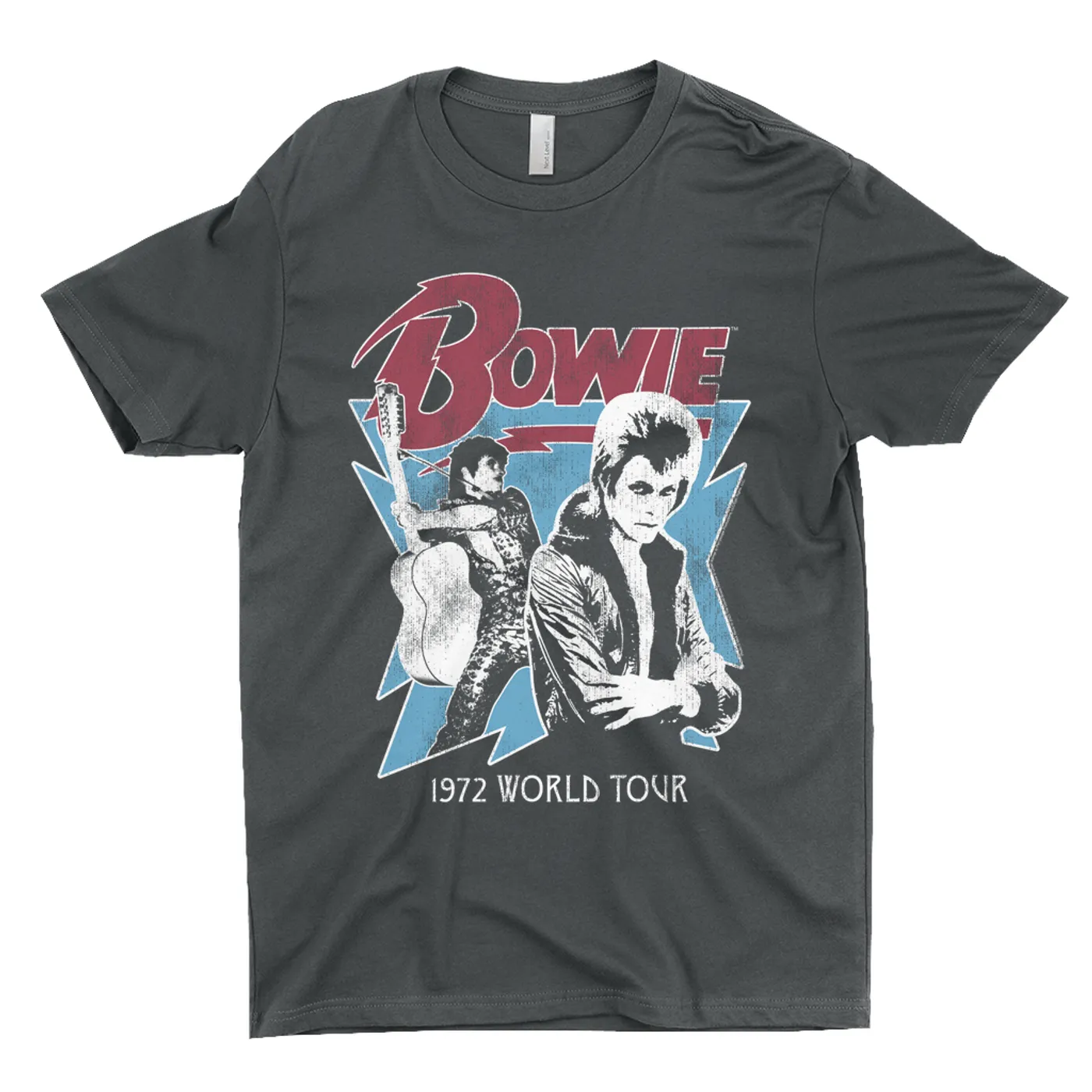 David Bowie T-Shirt | 1972 World Tour Blue Design Distressed David Bowie Shirt