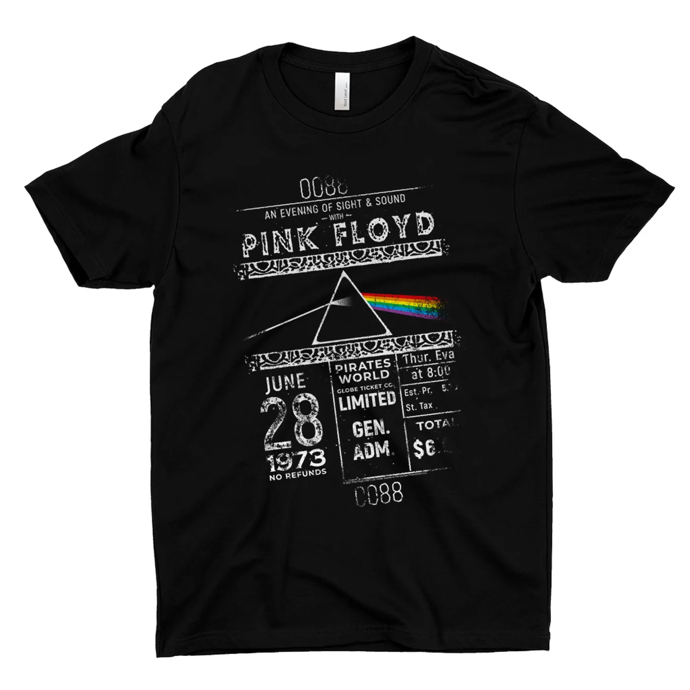 Pink Floyd T-Shirt | 1973 Ticket Stub Distressed Pink Floyd Shirt