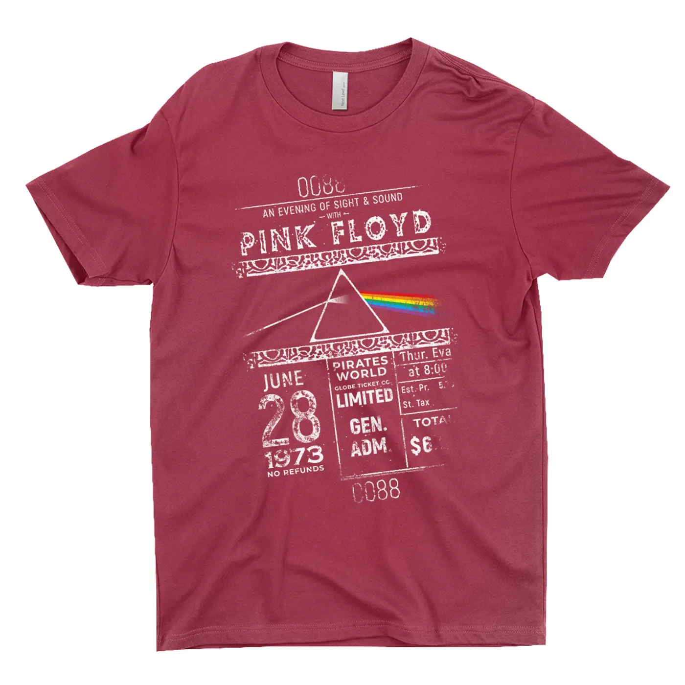 Pink Floyd T-Shirt | 1973 Ticket Stub Distressed Pink Floyd Shirt