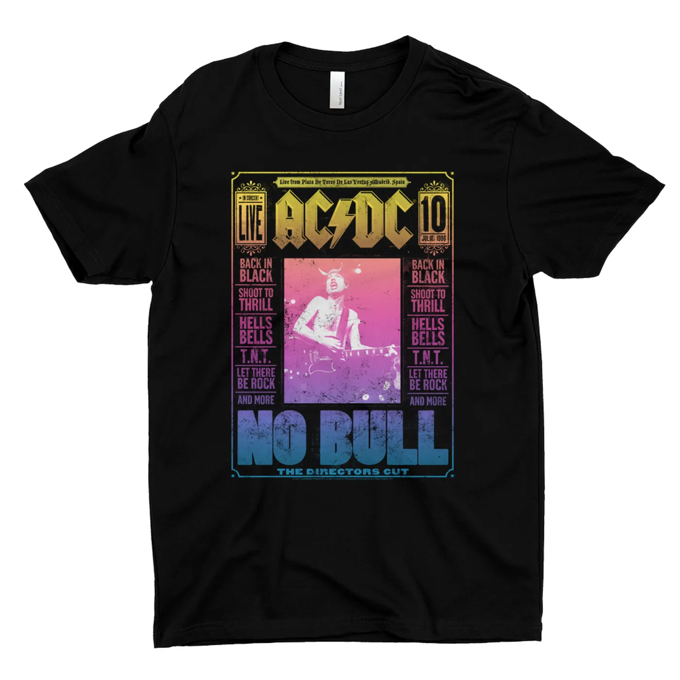 AC/DC T-Shirt | Rainbow Ombre No Bull Cover ACDC Shirt (Merchbar Exclusive)