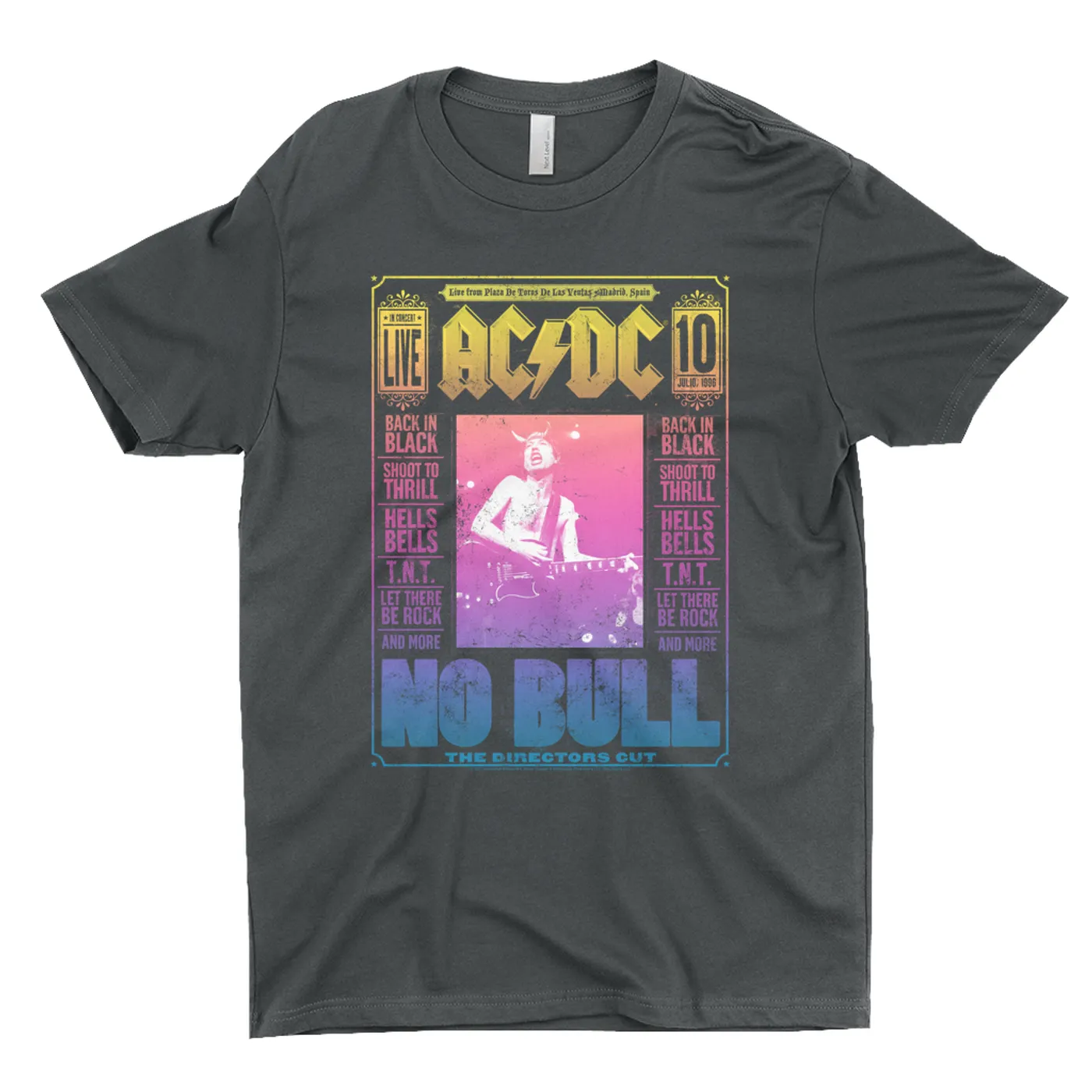 AC/DC T-Shirt | Rainbow Ombre No Bull Cover ACDC Shirt (Merchbar Exclusive)