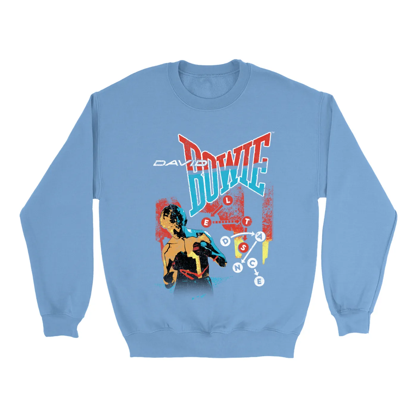 David Bowie Bright Colored Sweatshirt | Let's Dance Tour Image David Bowie Sweatshirt