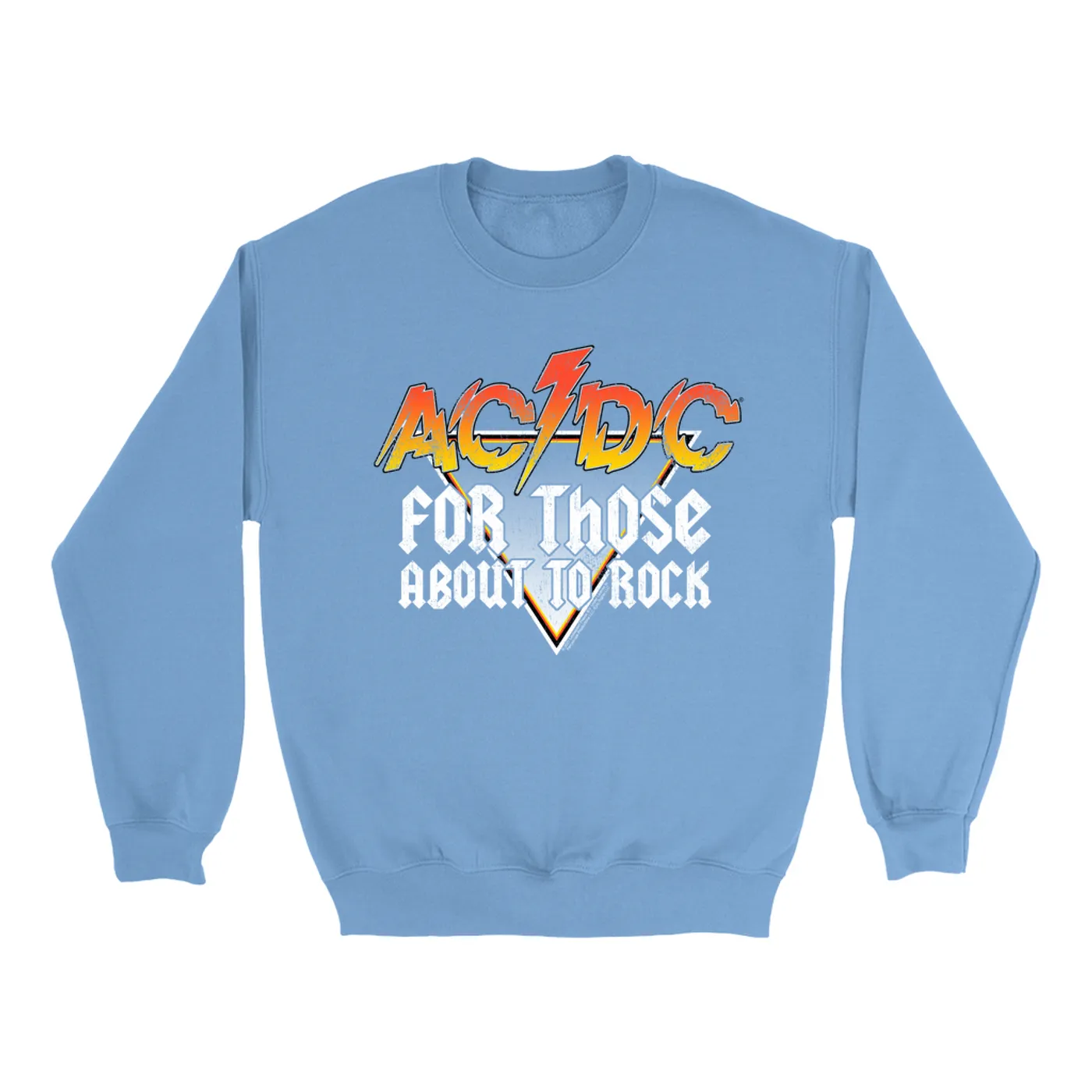 AC/DC Bright Colored Sweatshirt | Orange Ombre For Those About To Rock Design Distressed ACDC Sweatshirt