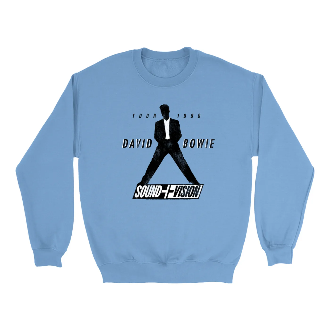 David Bowie Bright Colored Sweatshirt | 1990 Sound + Vision Tour Logo Image David Bowie Sweatshirt