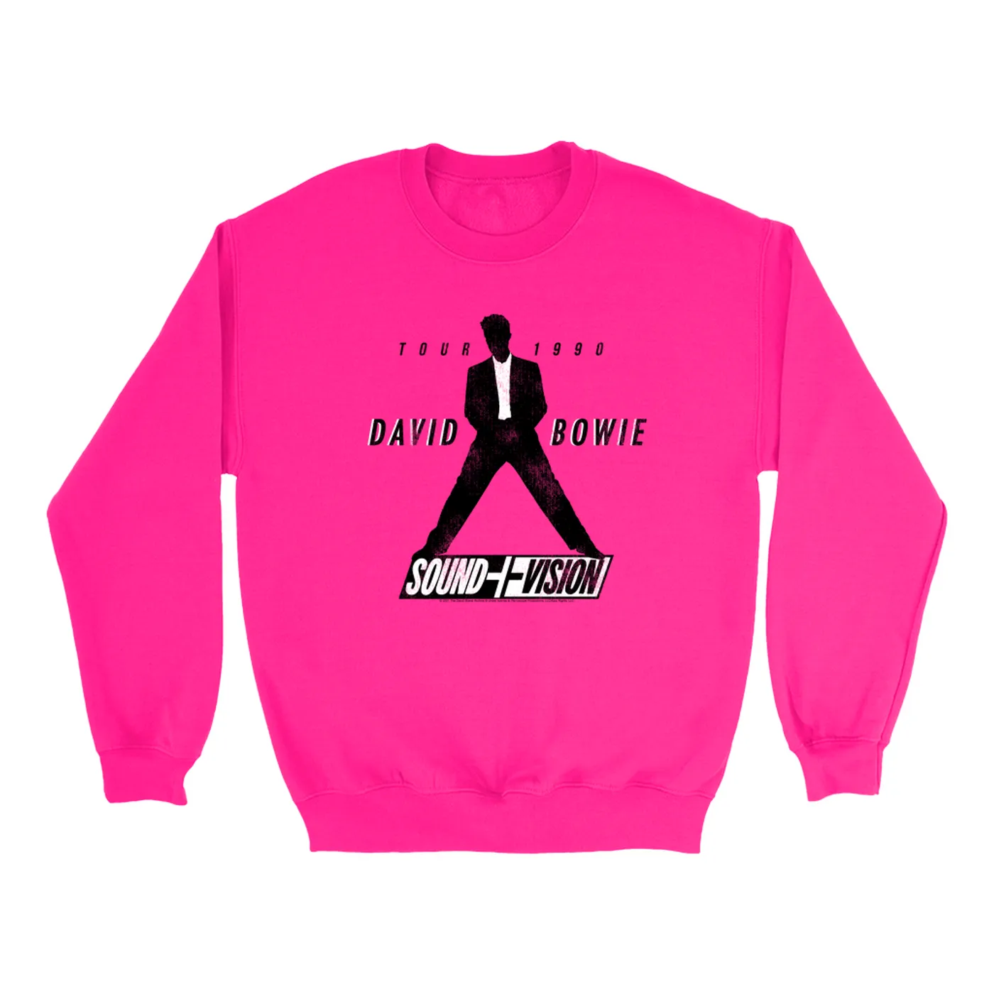 David Bowie Bright Colored Sweatshirt | 1990 Sound + Vision Tour Logo Image David Bowie Sweatshirt