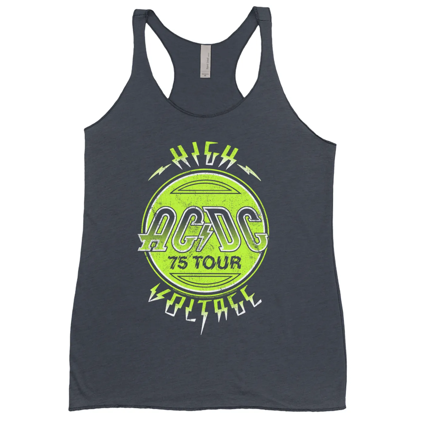 AC/DC Ladies' Tank Top | Electric Green High Voltage Design ACDC Shirt (Merchbar Exclusive)