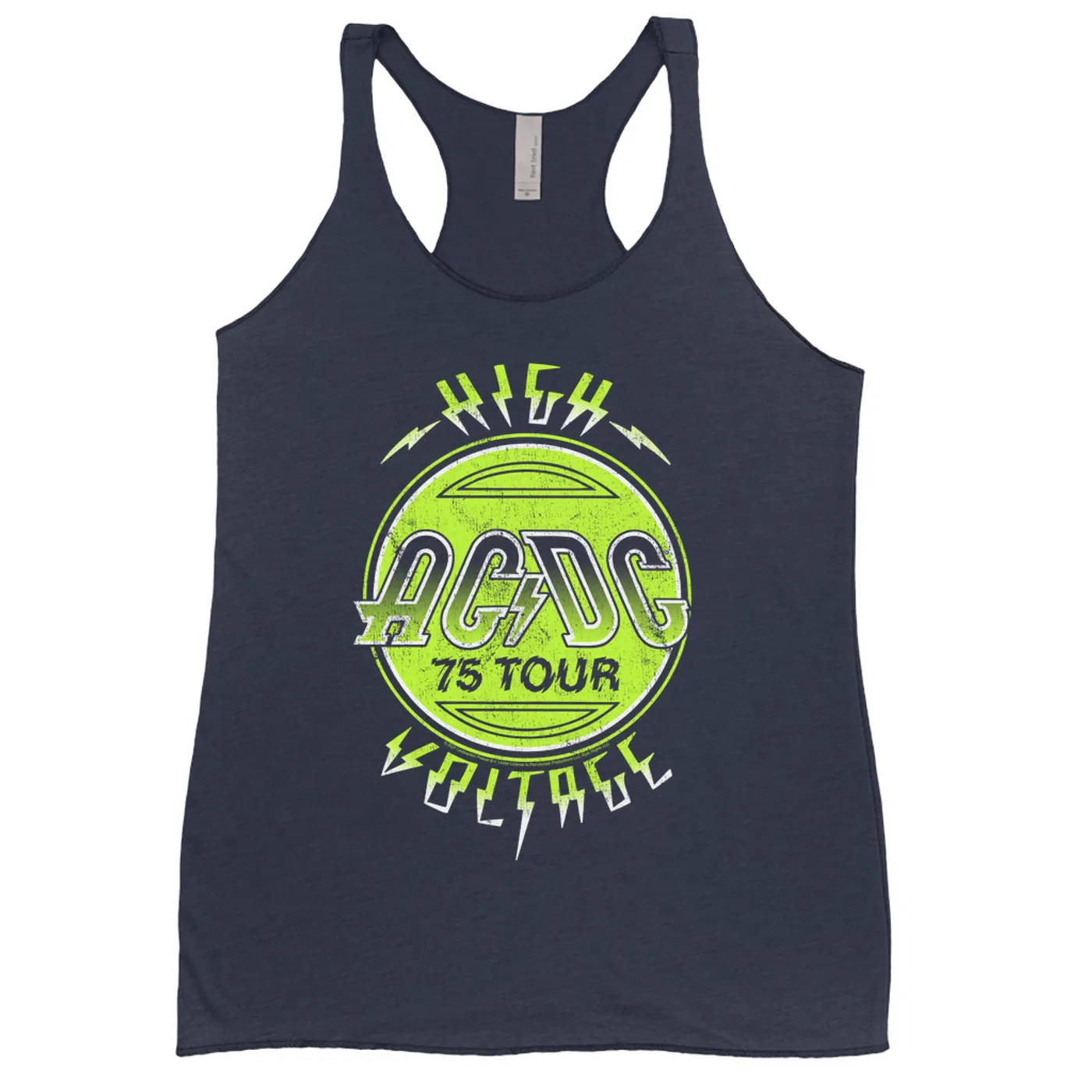 AC/DC Ladies' Tank Top | Electric Green High Voltage Design ACDC Shirt (Merchbar Exclusive)