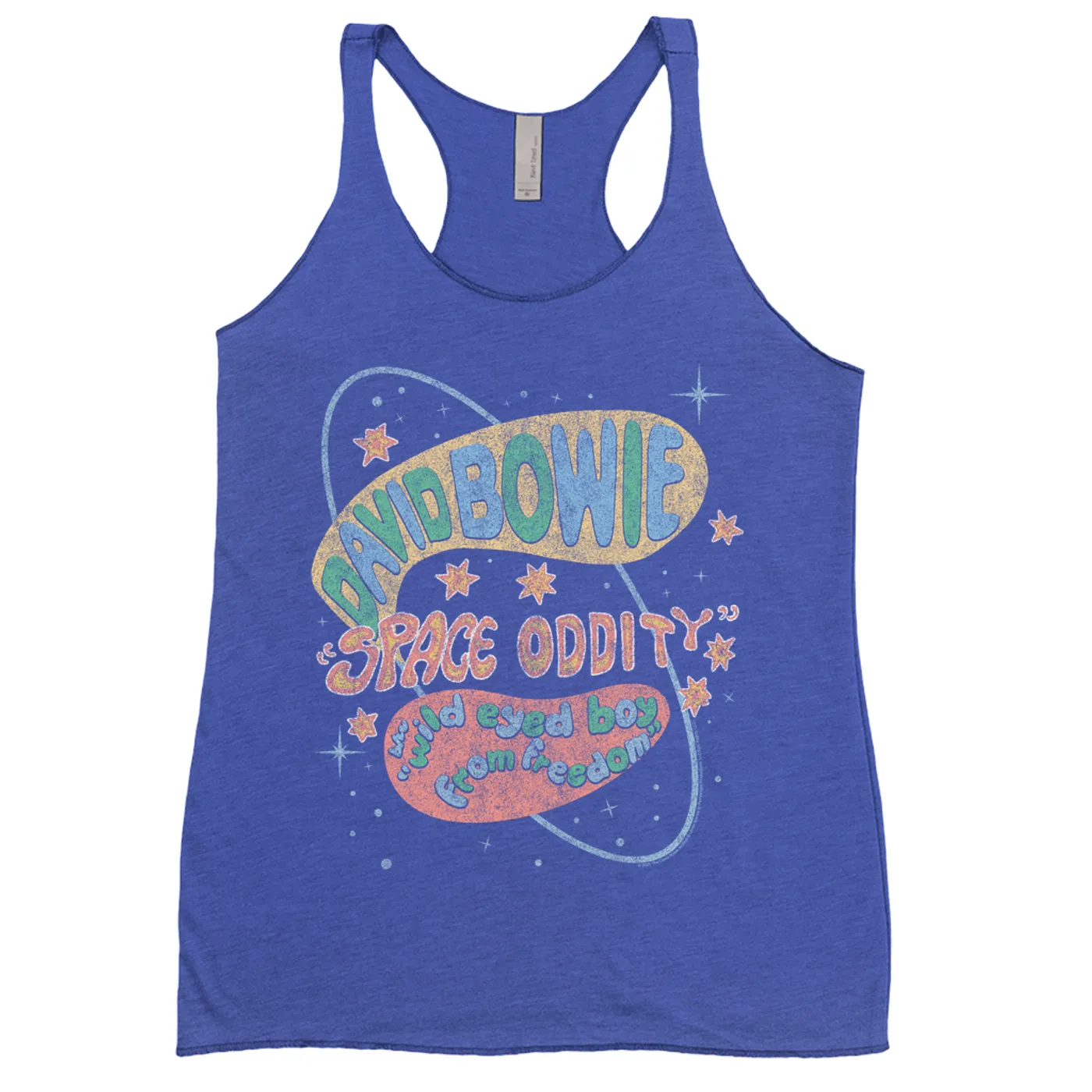 David Bowie Ladies' Tank Top | Pastel Space Oddity Distressed David Bowie Shirt