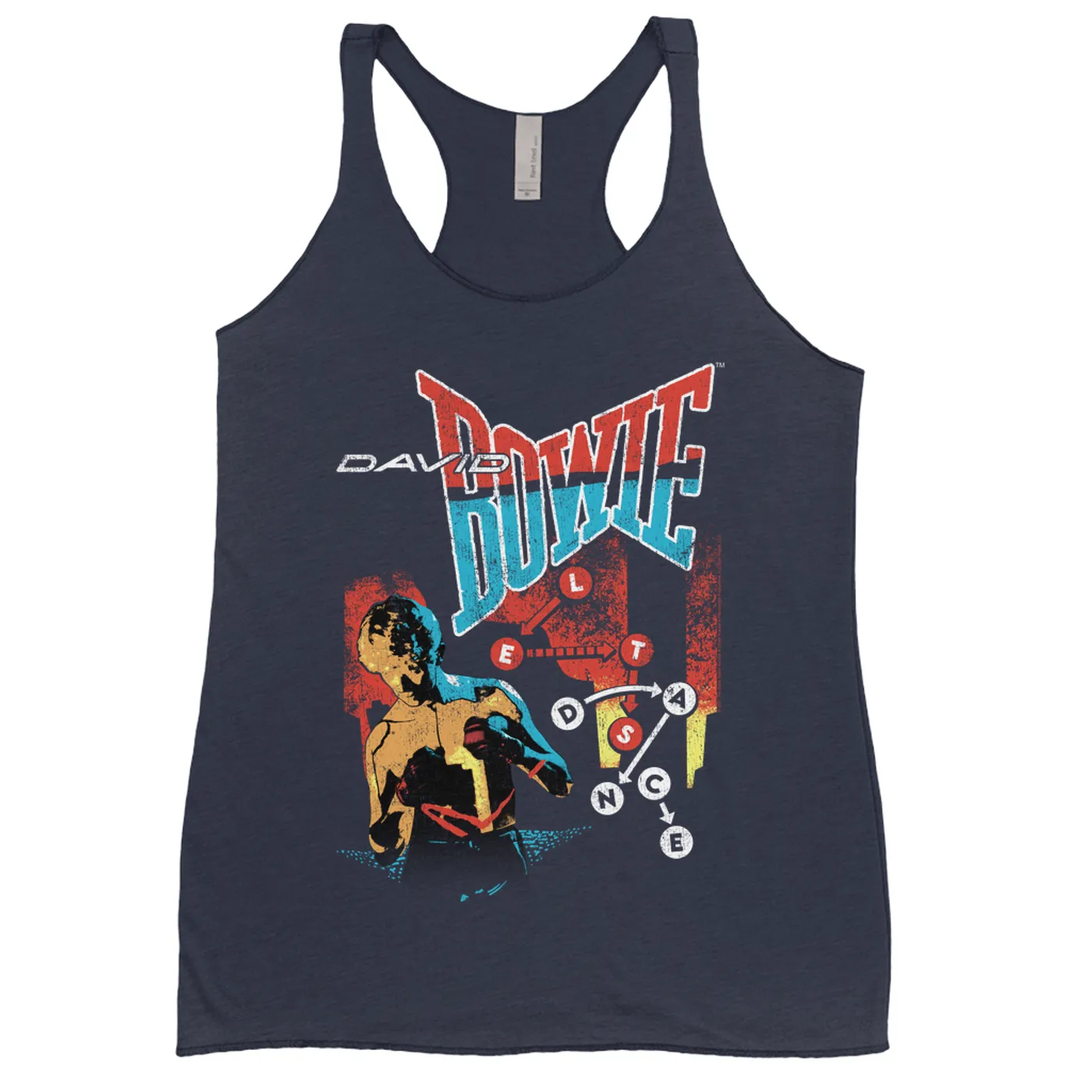 David Bowie Ladies' Tank Top | Let's Dance Tour Image David Bowie Shirt