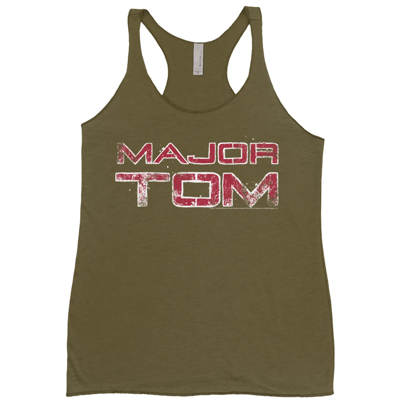 David Bowie Ladies' Tank Top | Major Tom White Design Distressed David Bowie Shirt (Merchbar Exclusive)