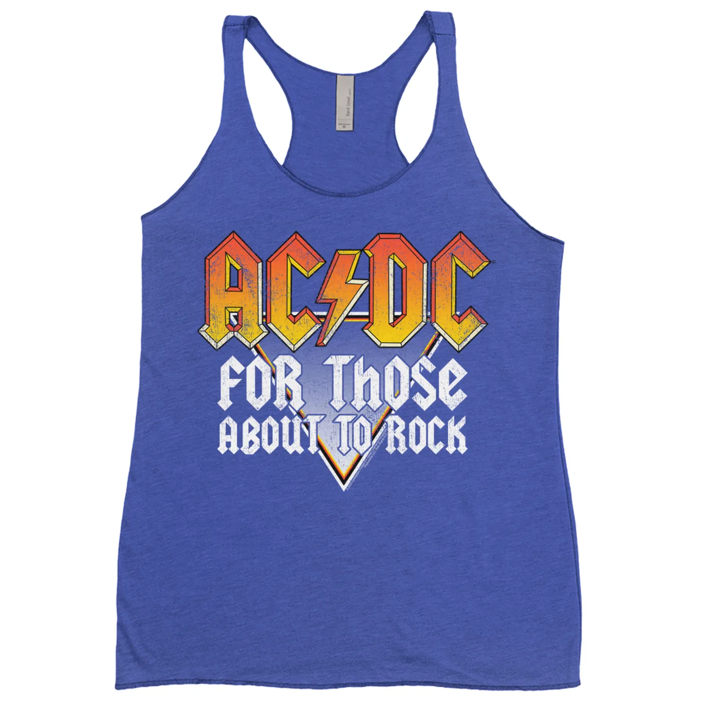 AC/DC Ladies' Tank Top | Orange Ombre For Those About To Rock Design Distressed ACDC Shirt