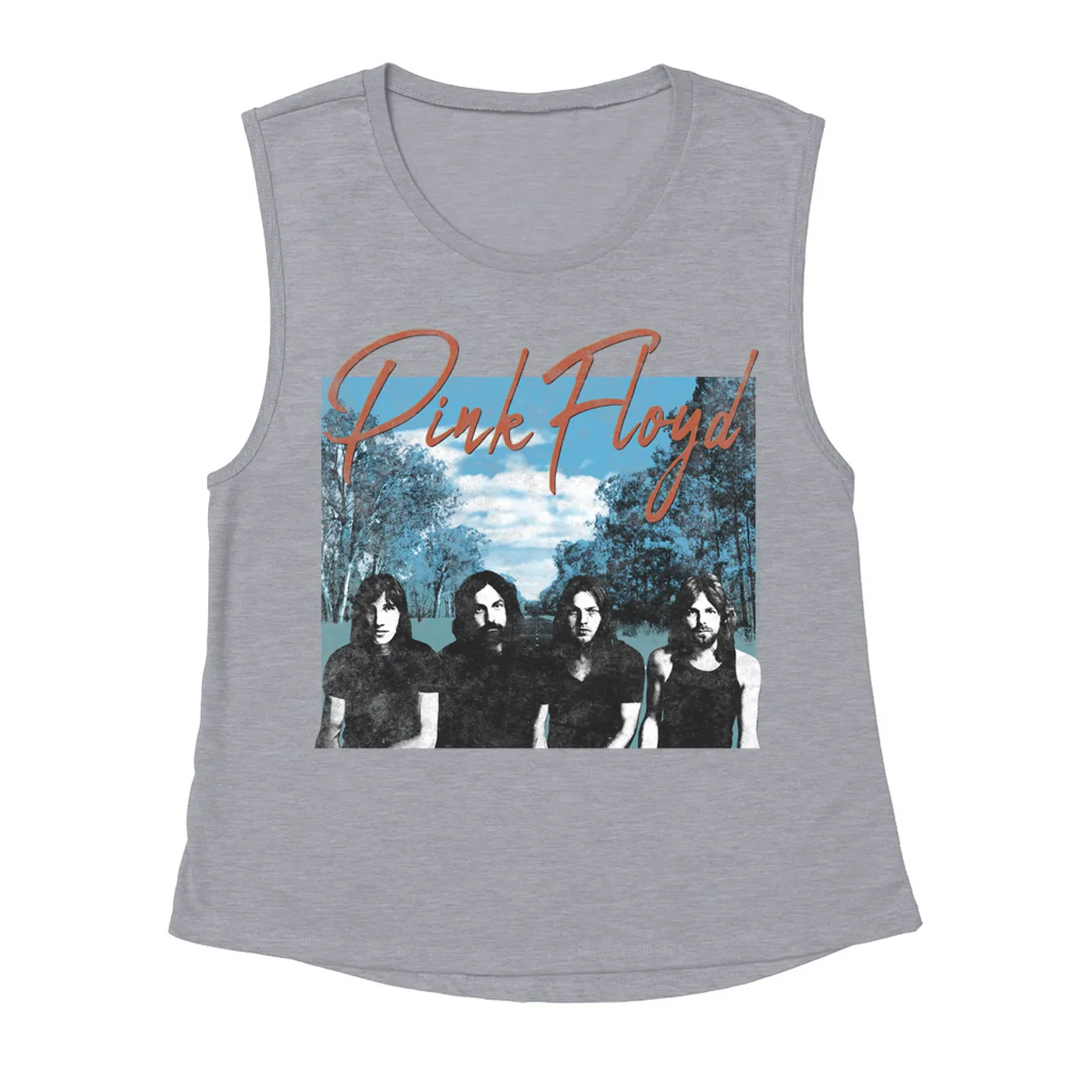 Pink Floyd Ladies' Muscle Tank Top | Band Wilderness Design Distressed Pink Floyd Shirt