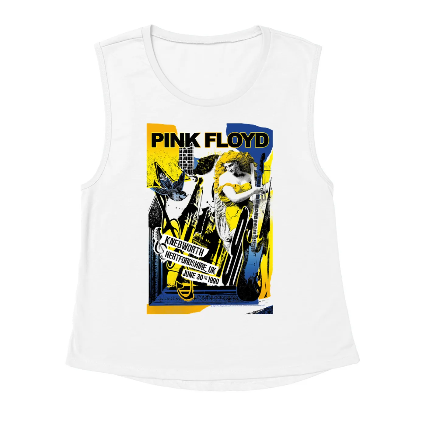 Pink Floyd Ladies' Muscle Tank Top | Live At Hertfordshire UK Collage Concert Poster Pink Floyd Shirt