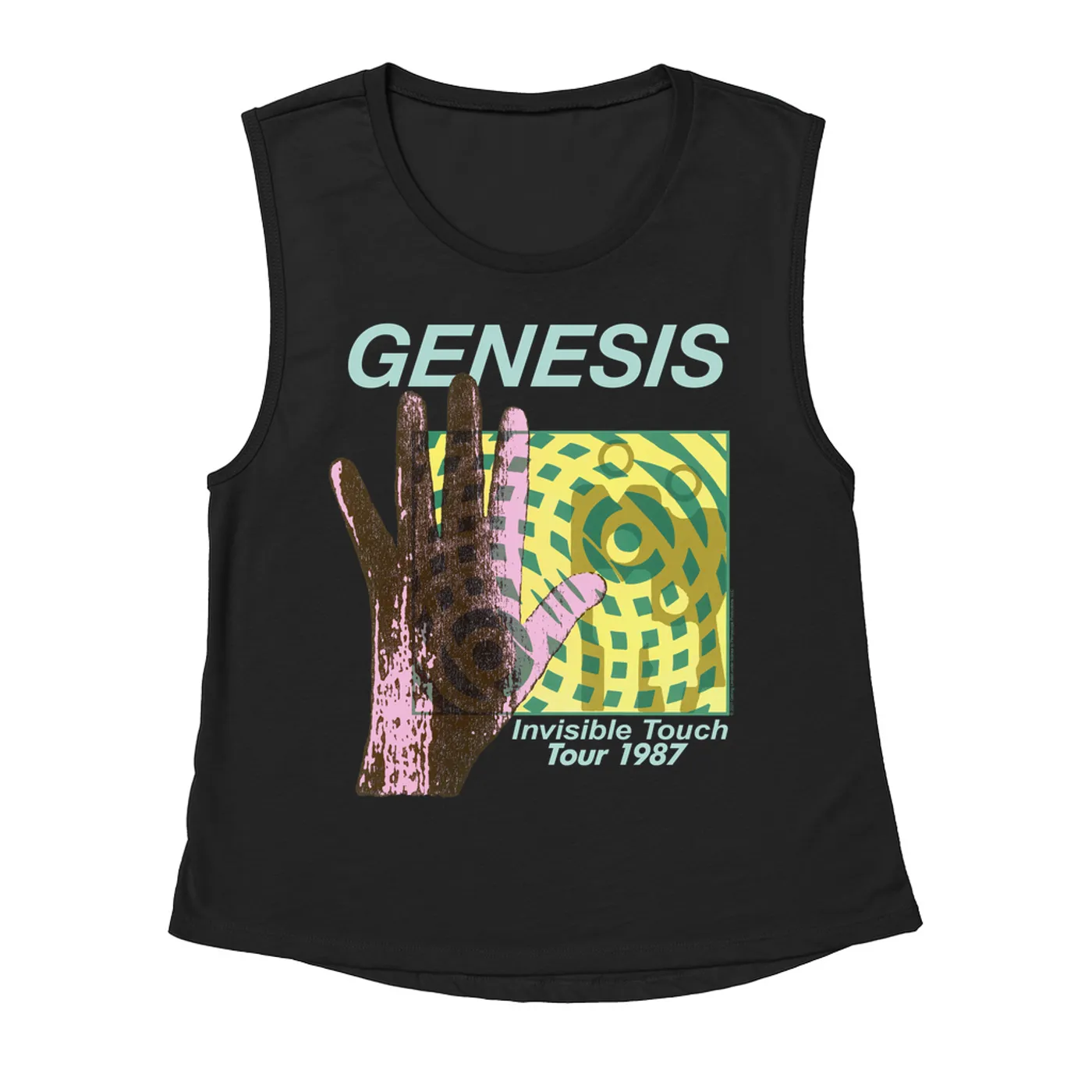 Genesis Ladies' Muscle Tank Top | Modern 1987 Invisible Touch Album Design Genesis Shirt