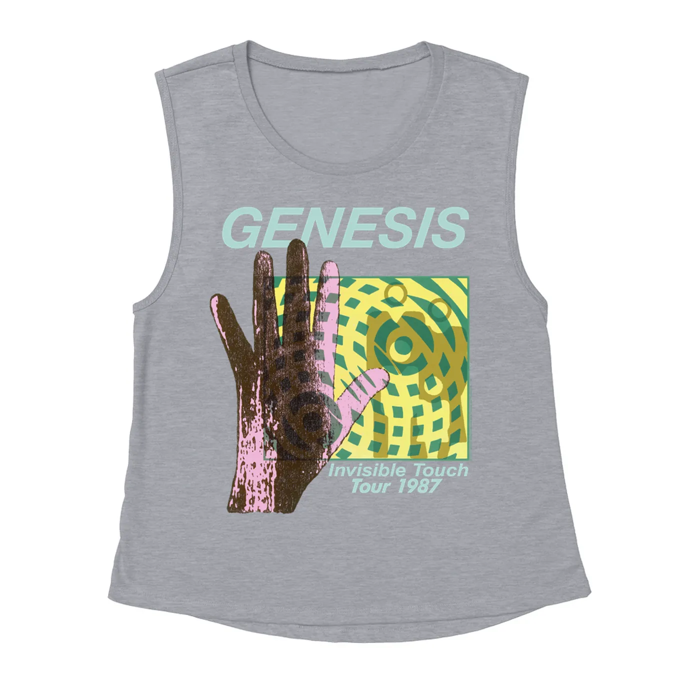 Genesis Ladies' Muscle Tank Top | Modern 1987 Invisible Touch Album Design Genesis Shirt