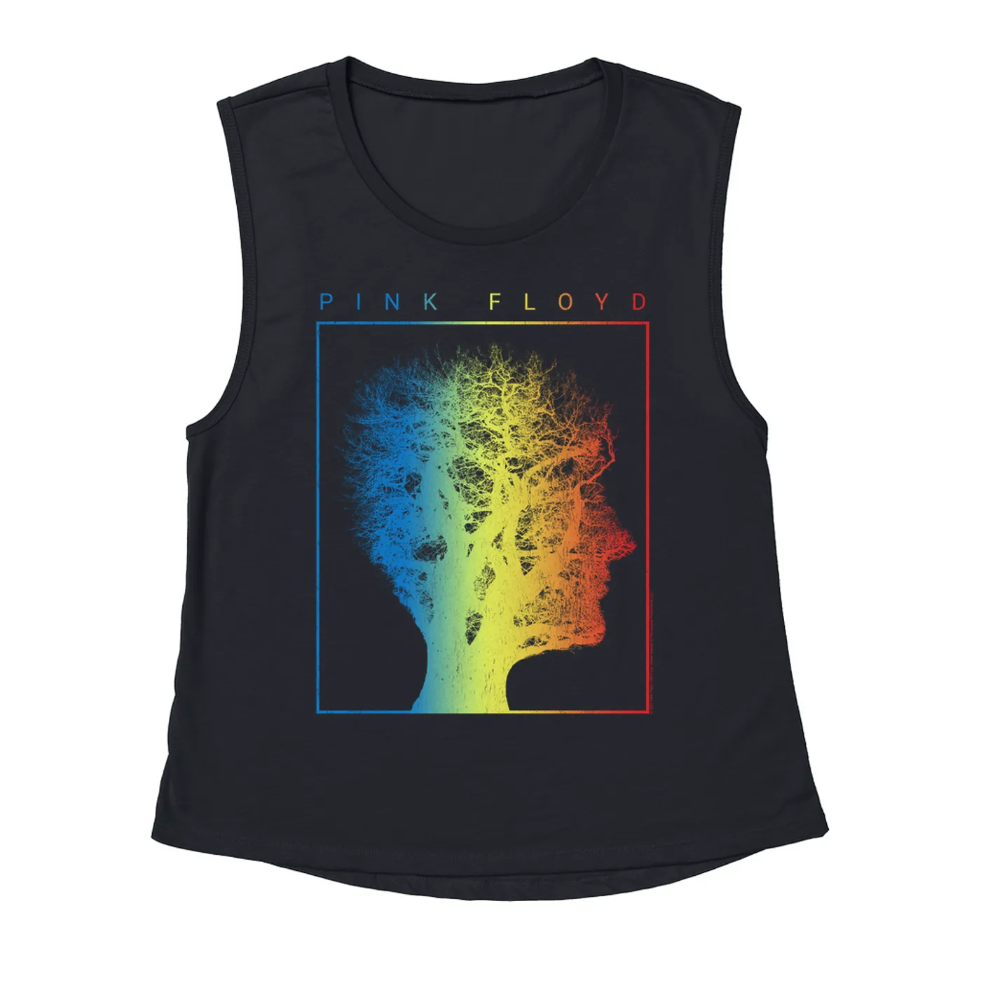 Pink Floyd Ladies' Muscle Tank Top | Tree Of Half Life Ombre Rainbow Image Pink Floyd Shirt (Merchbar Exclusive)