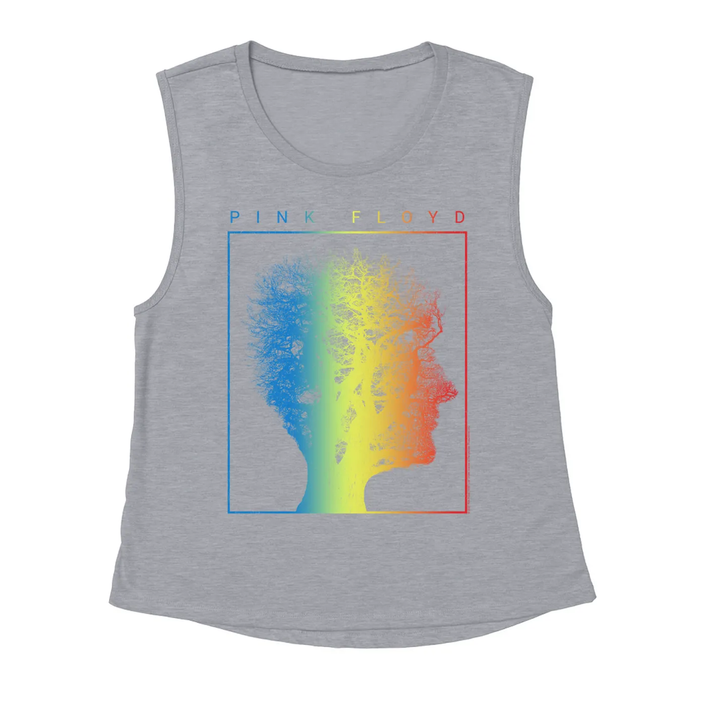 Pink Floyd Ladies' Muscle Tank Top | Tree Of Half Life Ombre Rainbow Image Pink Floyd Shirt (Merchbar Exclusive)