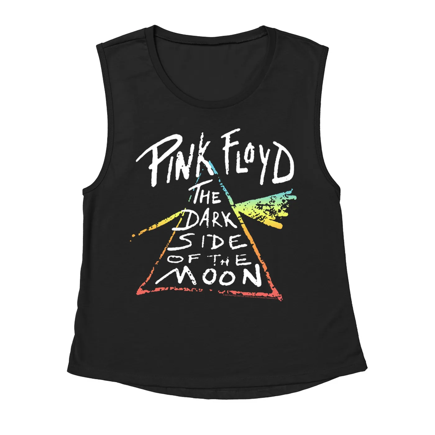 Pink Floyd Ladies' Muscle Tank Top | Color Sketch Dark Side Of The Moon Ombre Pink Floyd Shirt