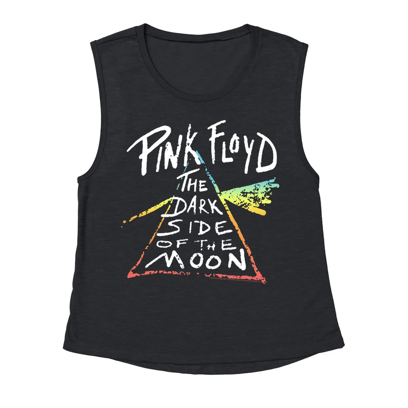 Pink Floyd Ladies' Muscle Tank Top | Color Sketch Dark Side Of The Moon Ombre Pink Floyd Shirt