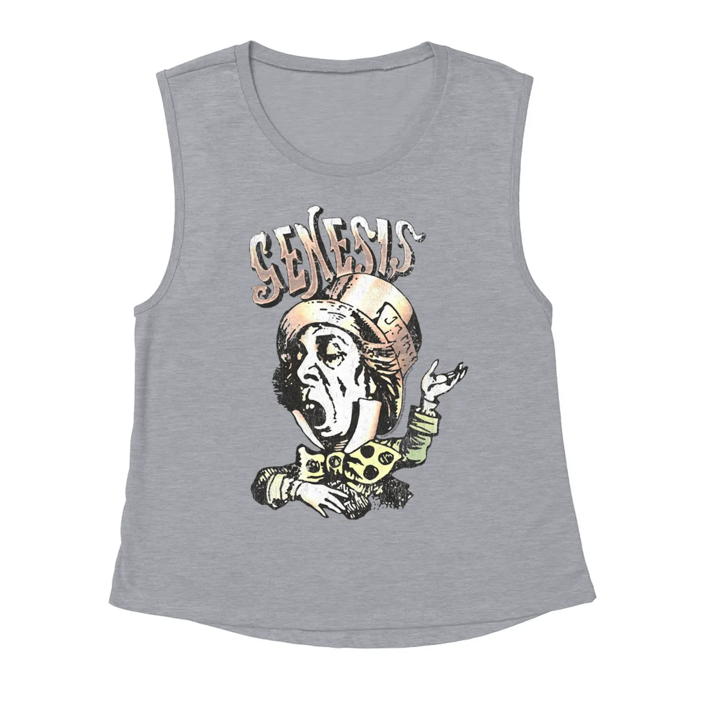 Genesis Ladies' Muscle Tank Top | Metallic Mad Hatter Image Genesis Shirt