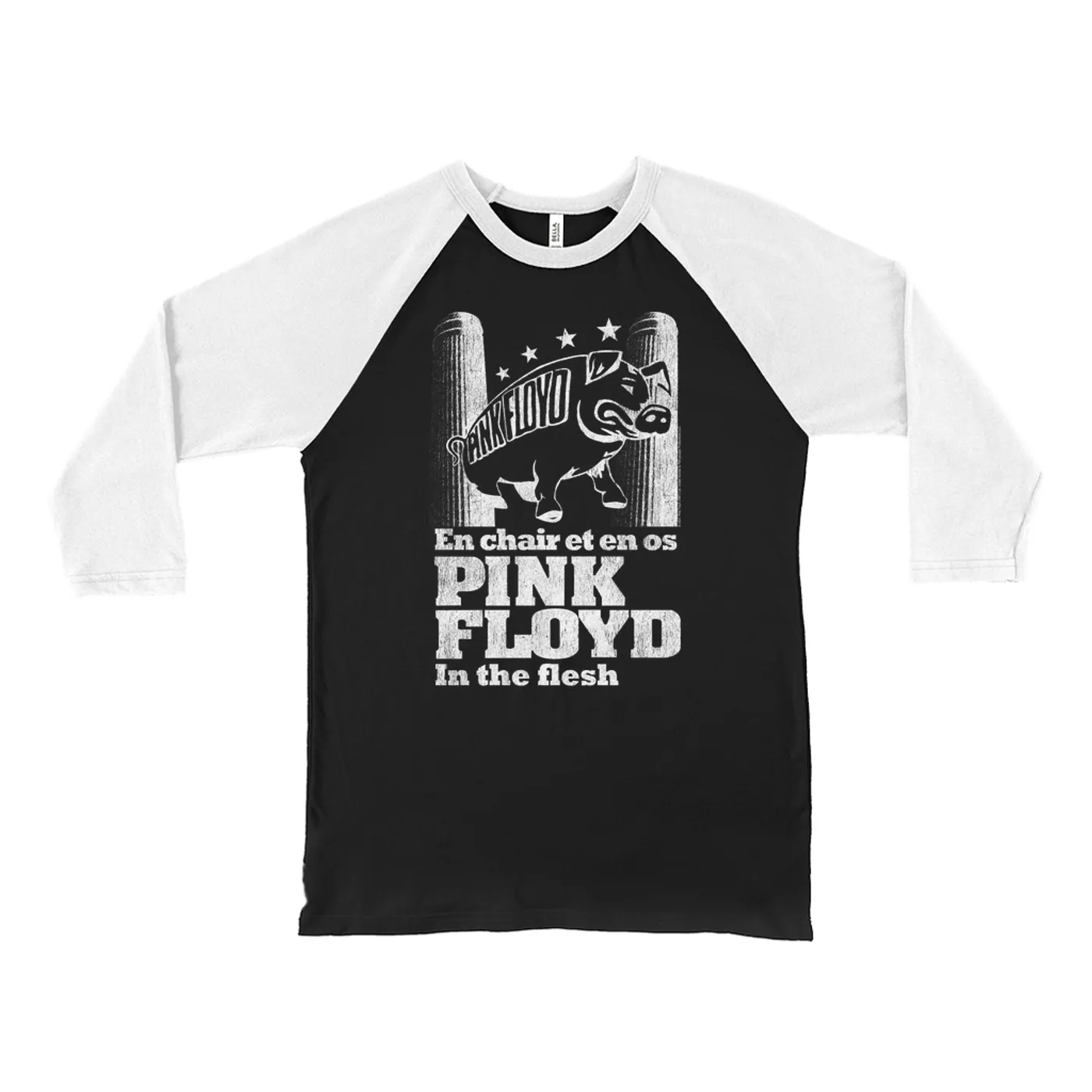 Pink Floyd 3/4 Sleeve Baseball Tee | In The Flesh Concert en Français Design Pink Floyd Shirt