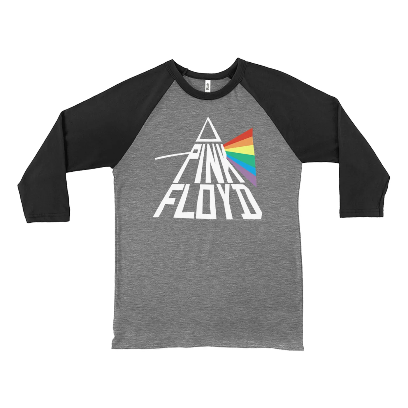 Pink Floyd 3/4 Sleeve Baseball Tee | Dark Side Of The Moon Modern Prism Pink Floyd Shirt