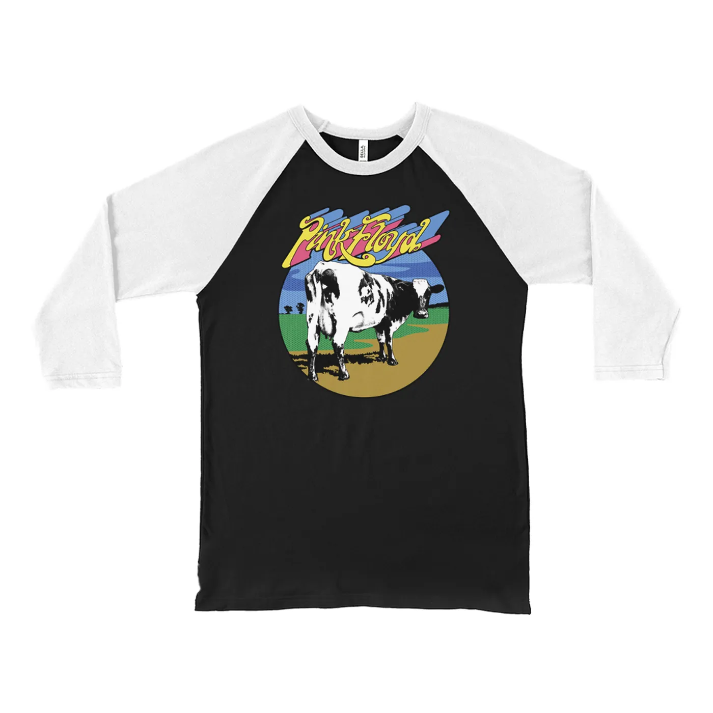 Pink Floyd 3/4 Sleeve Baseball Tee | POP Art Atom Heart Mother Design Pink Floyd Shirt