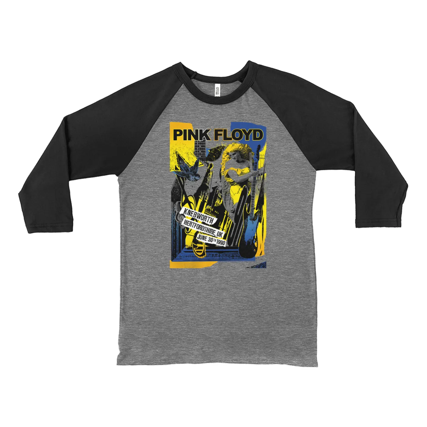 Pink Floyd 3/4 Sleeve Baseball Tee | Live At Hertfordshire UK Collage Concert Poster Pink Floyd Shirt