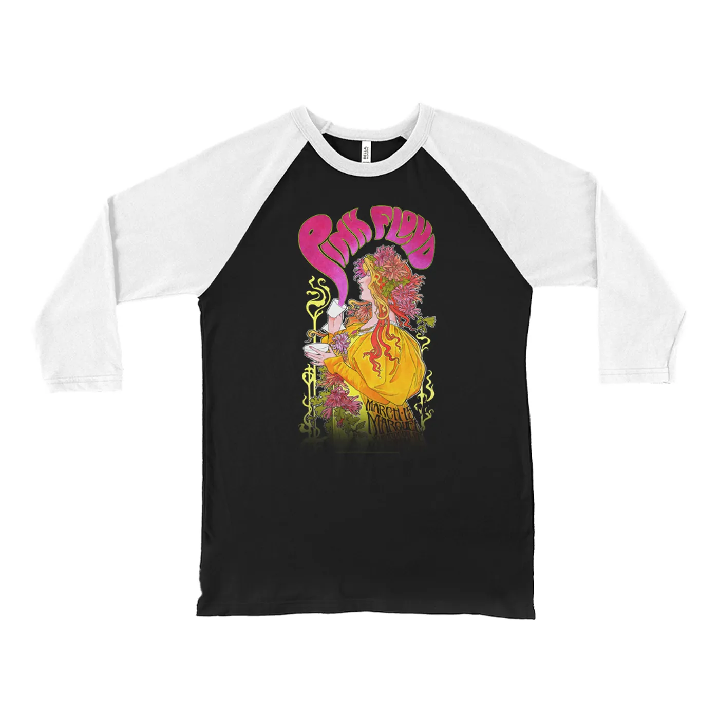 Pink Floyd 3/4 Sleeve Baseball Tee | Marquee London 1966 Promotion Image Pink Floyd Shirt