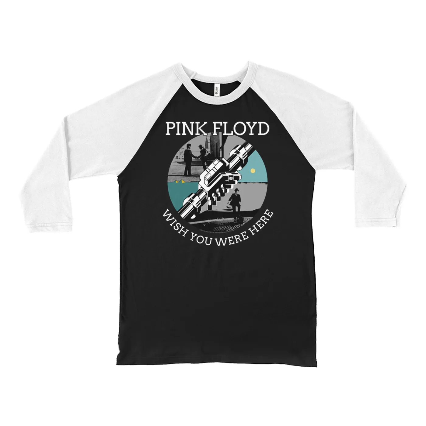Pink Floyd 3/4 Sleeve Baseball Tee | Wish You Were Here Album Collage Pink Floyd Shirt