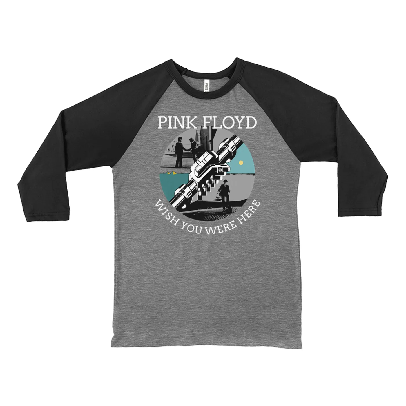 Pink Floyd 3/4 Sleeve Baseball Tee | Wish You Were Here Album Collage Pink Floyd Shirt