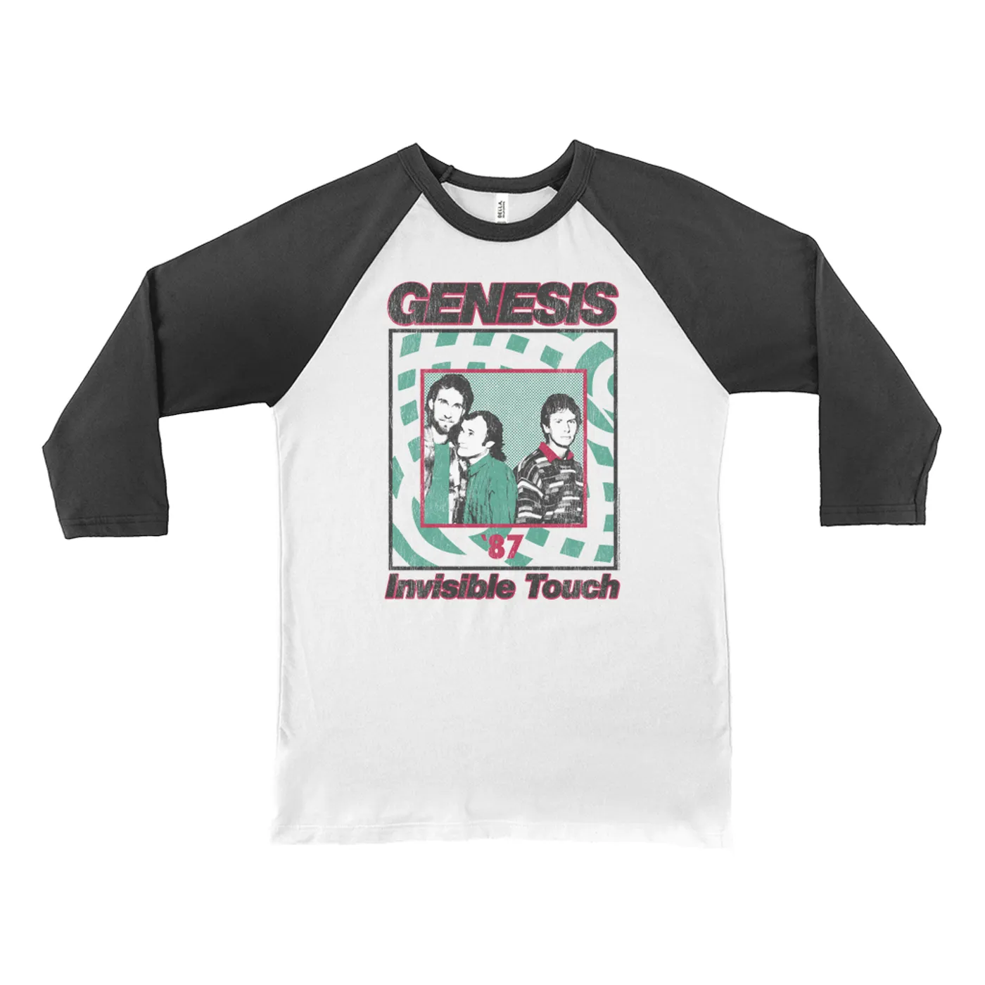 Genesis 3/4 Sleeve Baseball Tee | 1987 Invisible Touch Promo Design Genesis Shirt