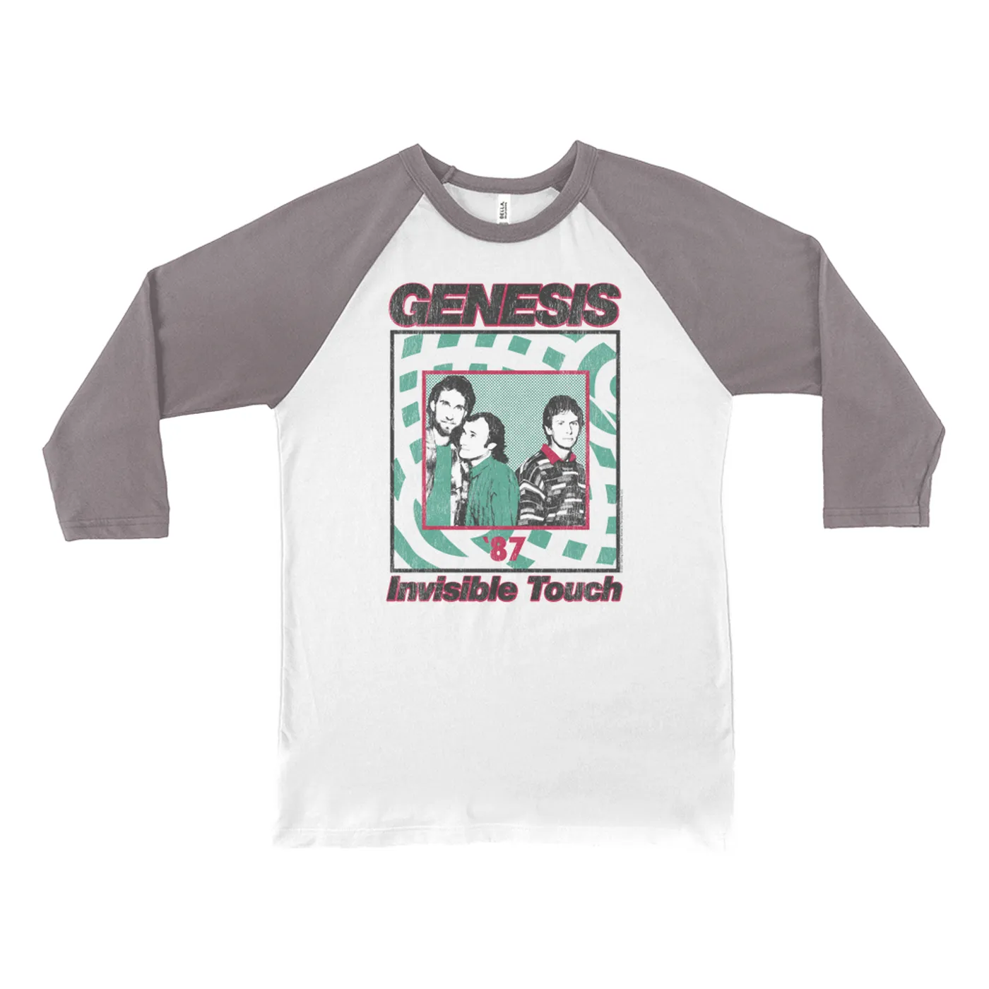 Genesis 3/4 Sleeve Baseball Tee | 1987 Invisible Touch Promo Design Genesis Shirt